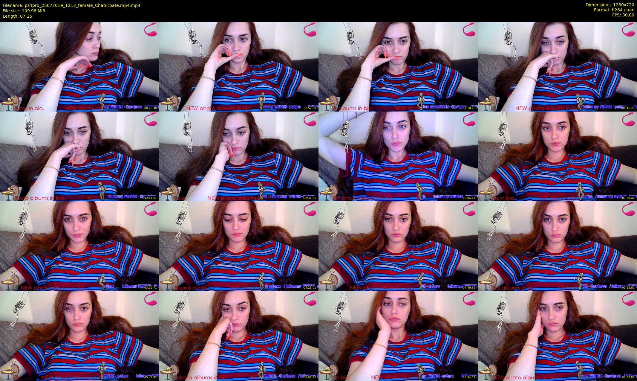 ps4pro — 8 minute Chaturbate female cam show recording, 720p, Jul 25, 2019