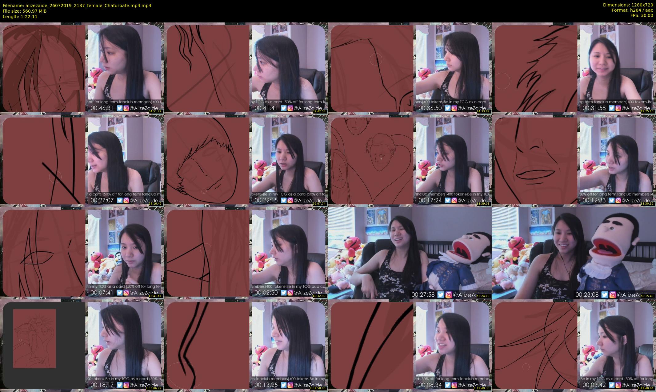 alizezaide — 83 minute Chaturbate female cam show recording, 720p, Jul 26, 2019