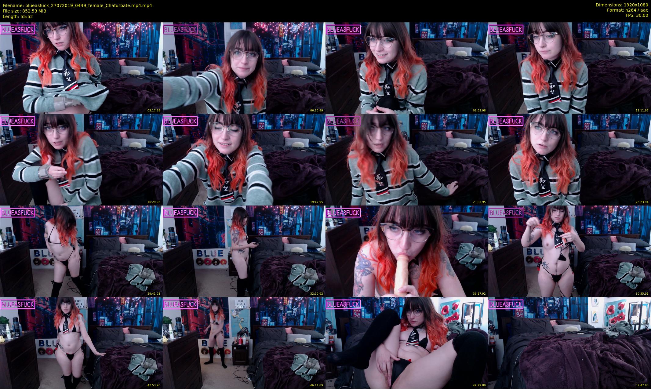 blueasfuck — 56 minute Chaturbate female cam show recording, 1080p, Jul 27, 2019