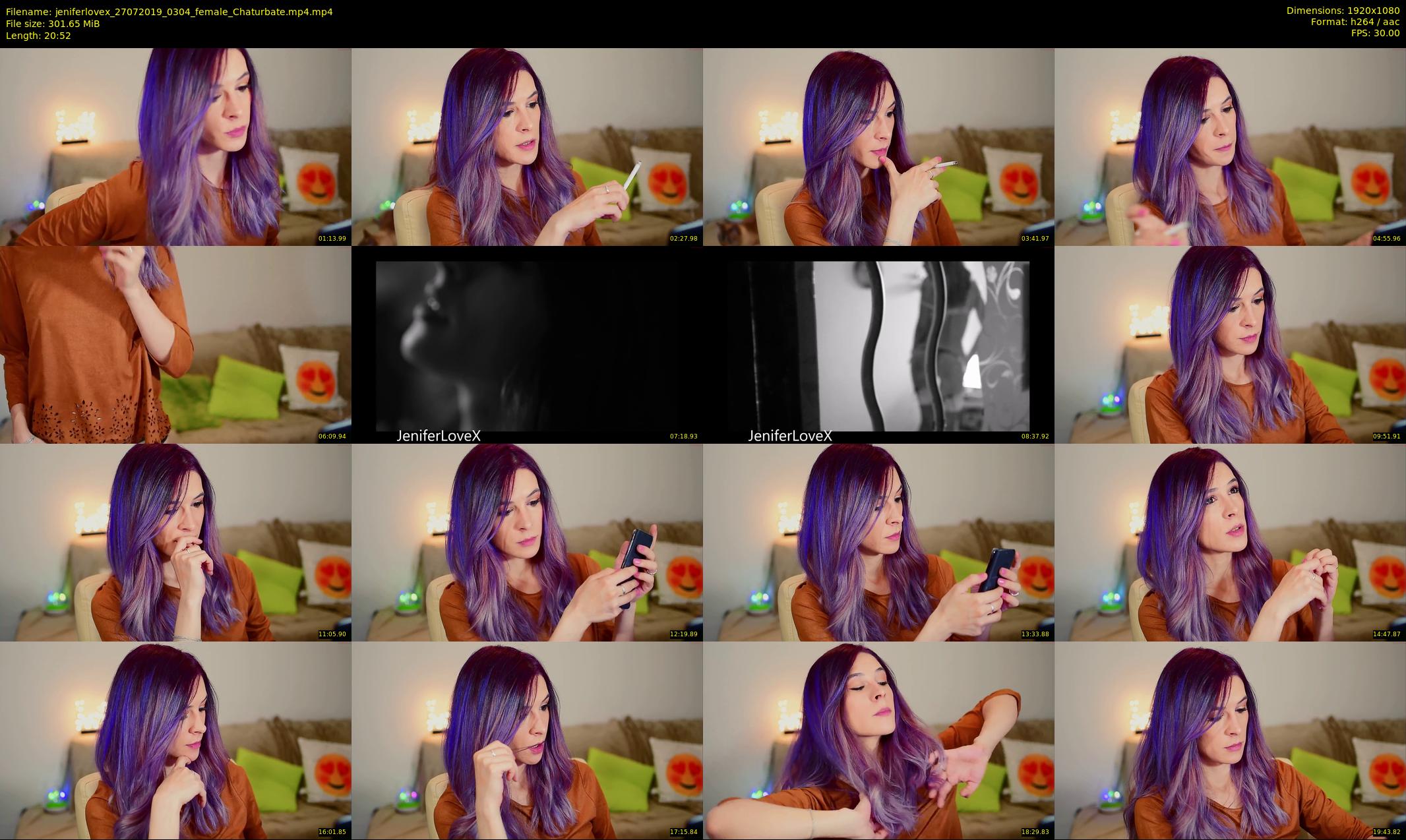 jeniferlovex — 21 minute Chaturbate female cam show recording, 1080p, Jul 27, 2019