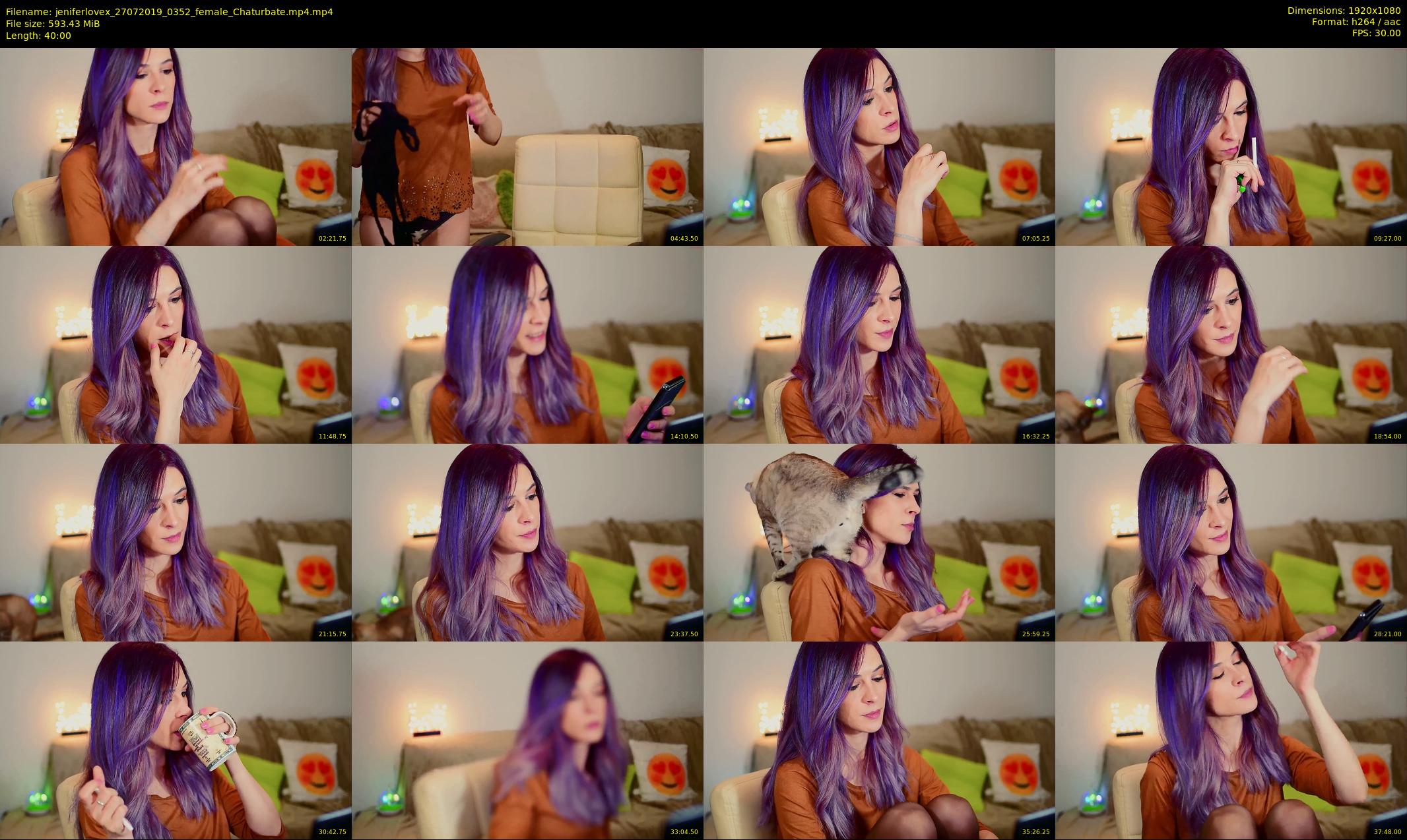 jeniferlovex — 40 minute Chaturbate female cam show recording, 1080p, Jul 27, 2019