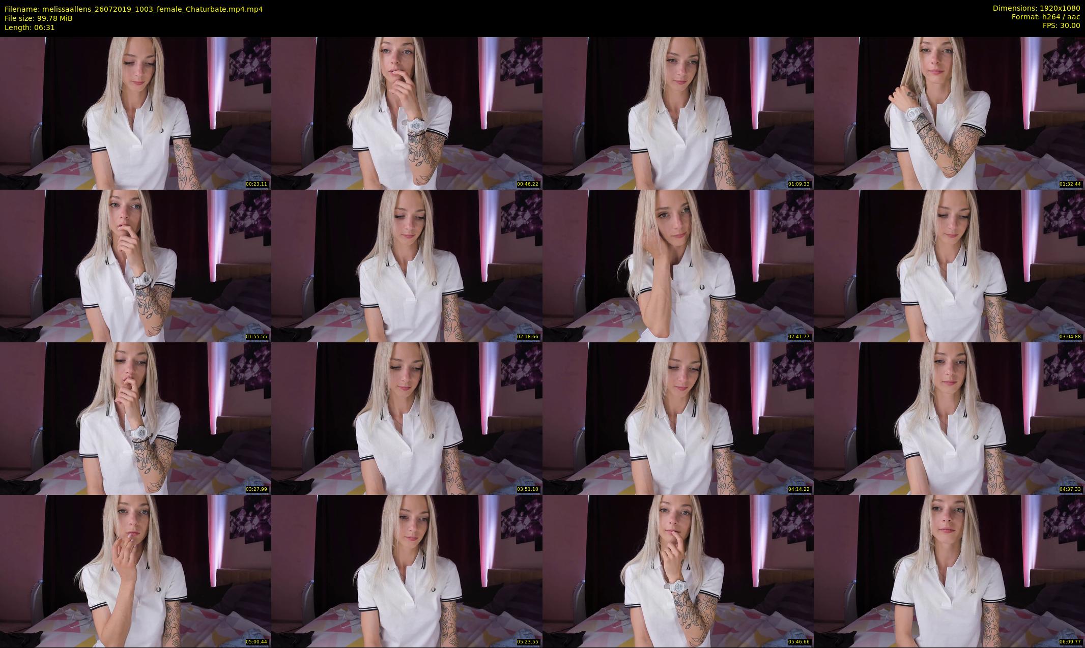 melissaallens — 7 minute Chaturbate female cam show recording, 1080p, Jul 26, 2019