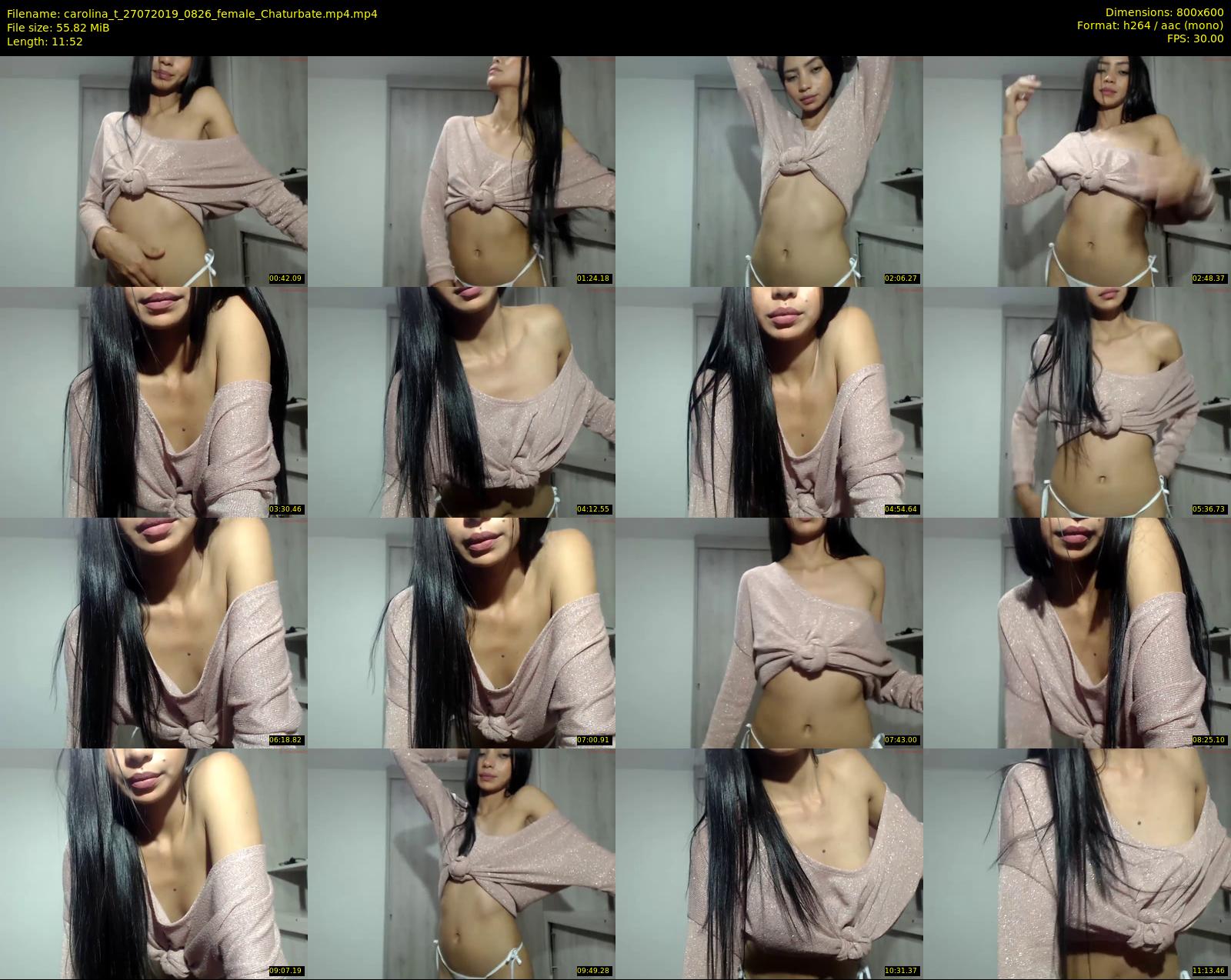 carolina_t — 12 minute Chaturbate female cam show recording, 480p, Jul 27, 2019