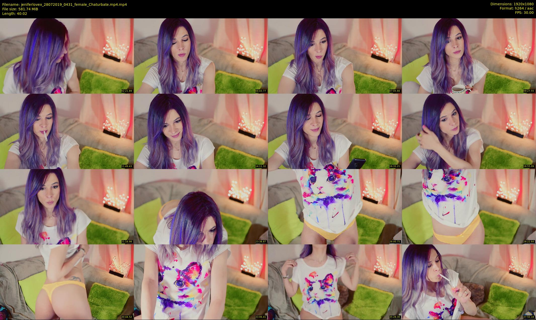 jeniferlovex — 41 minute Chaturbate female cam show recording, 1080p, Jul 28, 2019