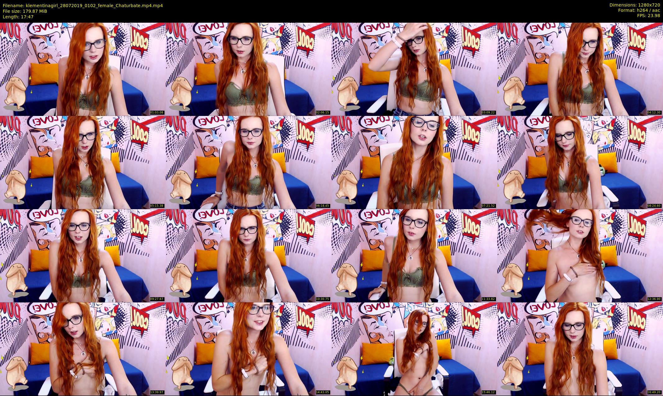 klementinagirl — 18 minute Chaturbate female cam show recording, 720p, Jul 28, 2019