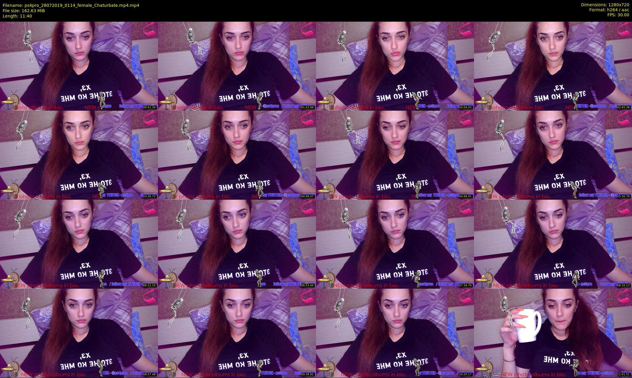 ps4pro — 12 minute Chaturbate female cam show recording, 720p, Jul 28, 2019