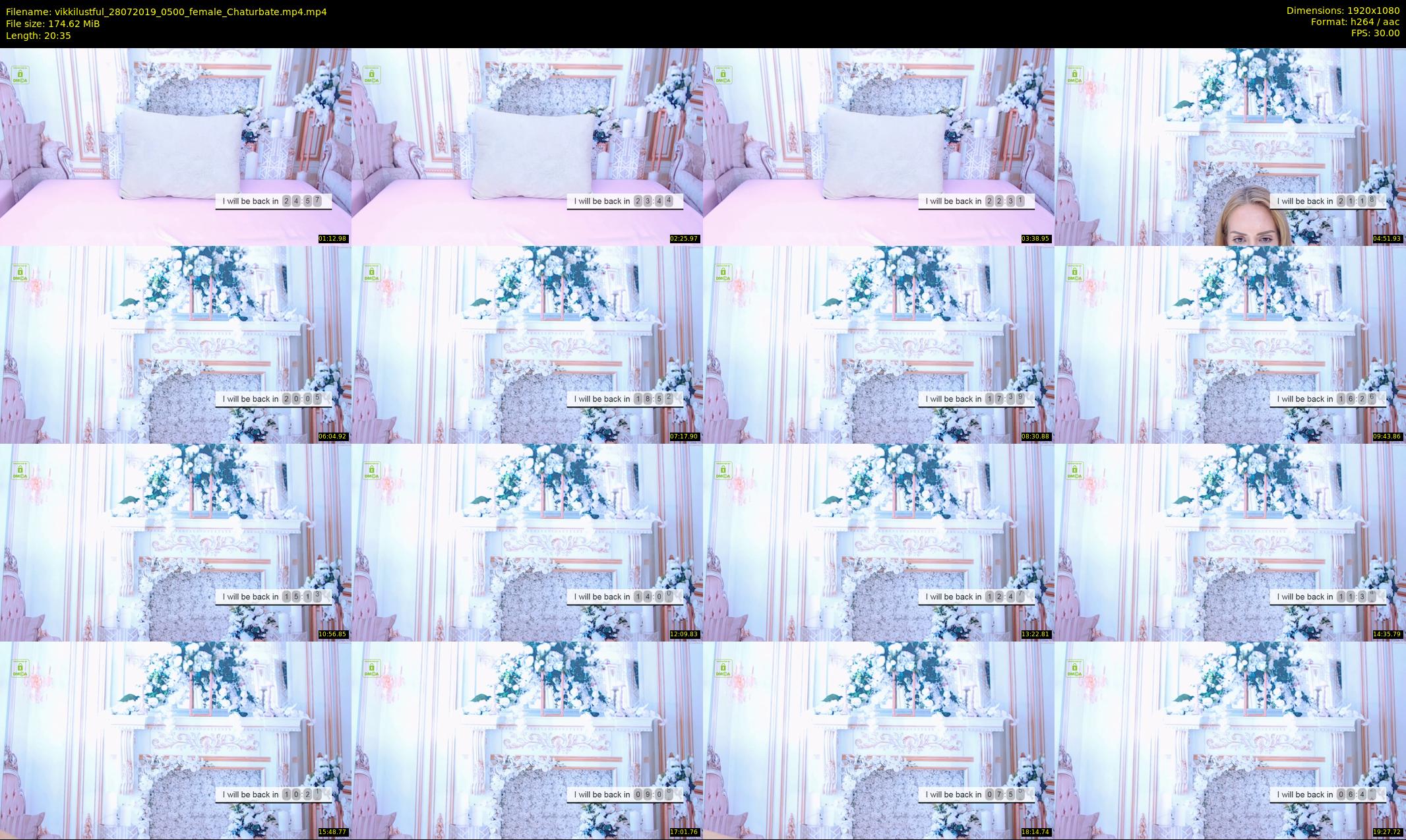 vikkilustful — 21 minute Chaturbate female cam show recording, 1080p, Jul 28, 2019
