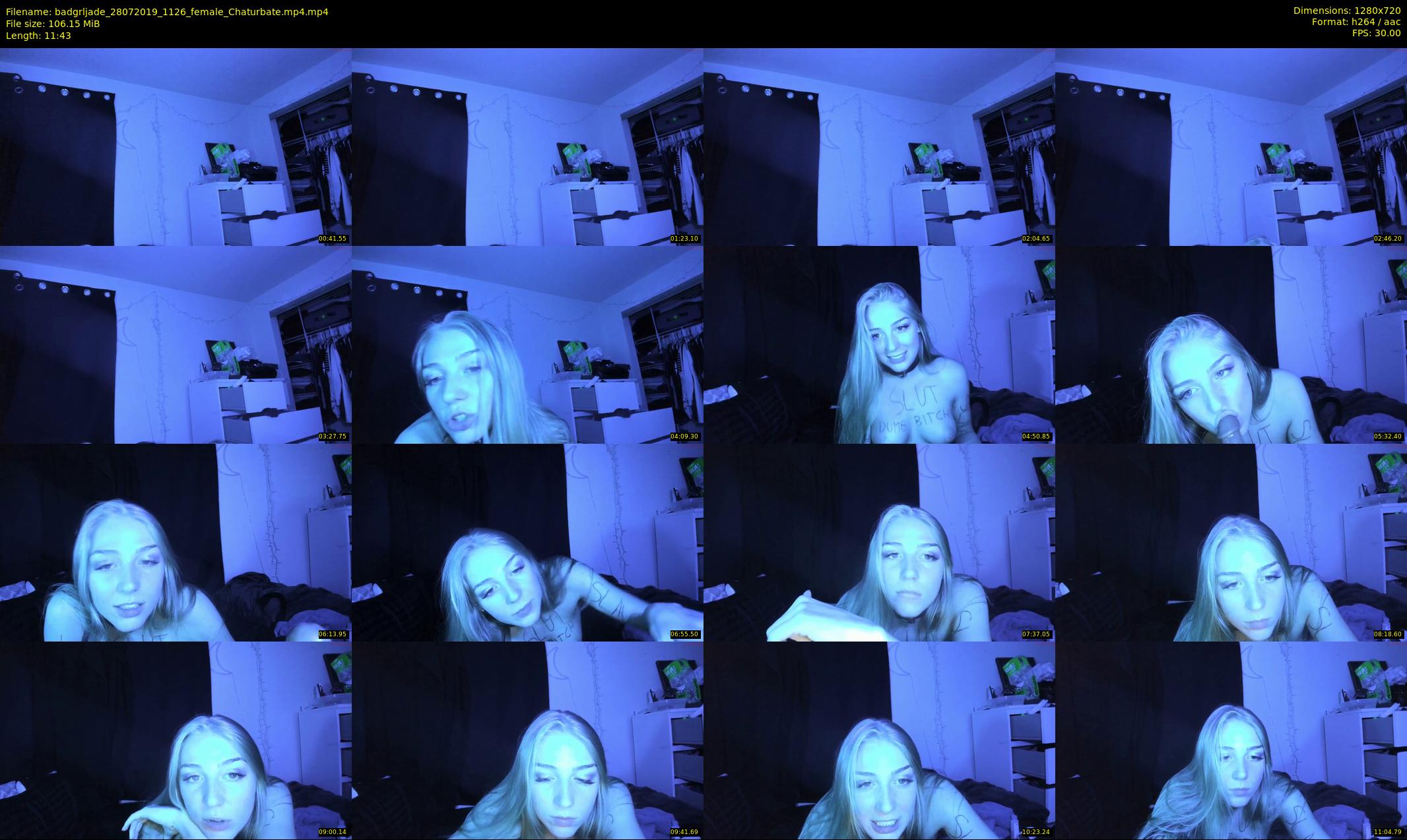 badgrljade — 12 minute Chaturbate female cam show recording, 720p, Jul 28, 2019