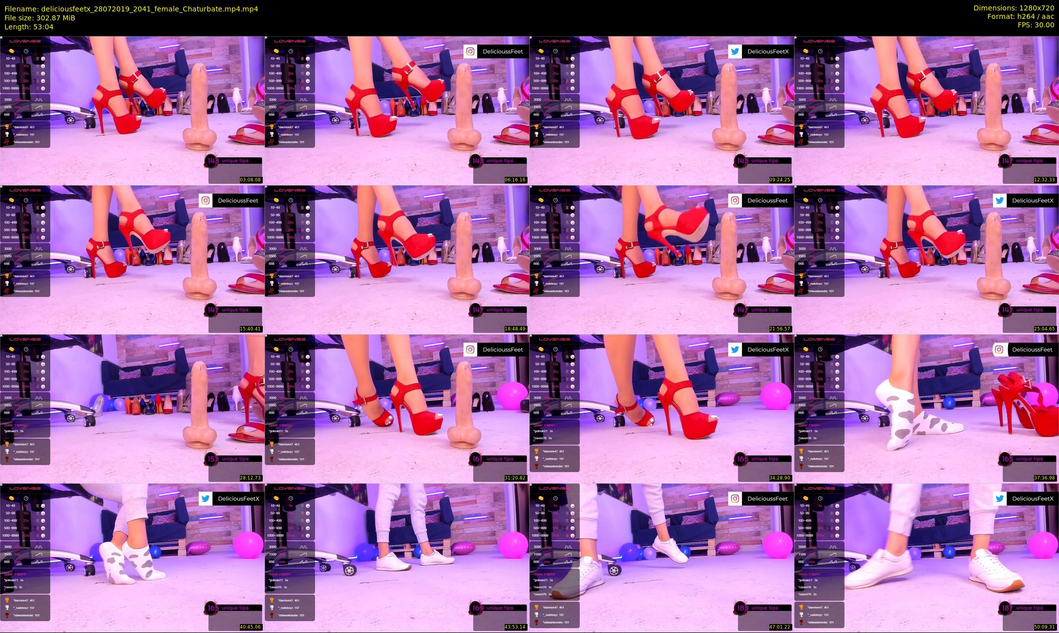 deliciousfeetx — 54 minute Chaturbate female cam show recording, 720p, Jul 28, 2019