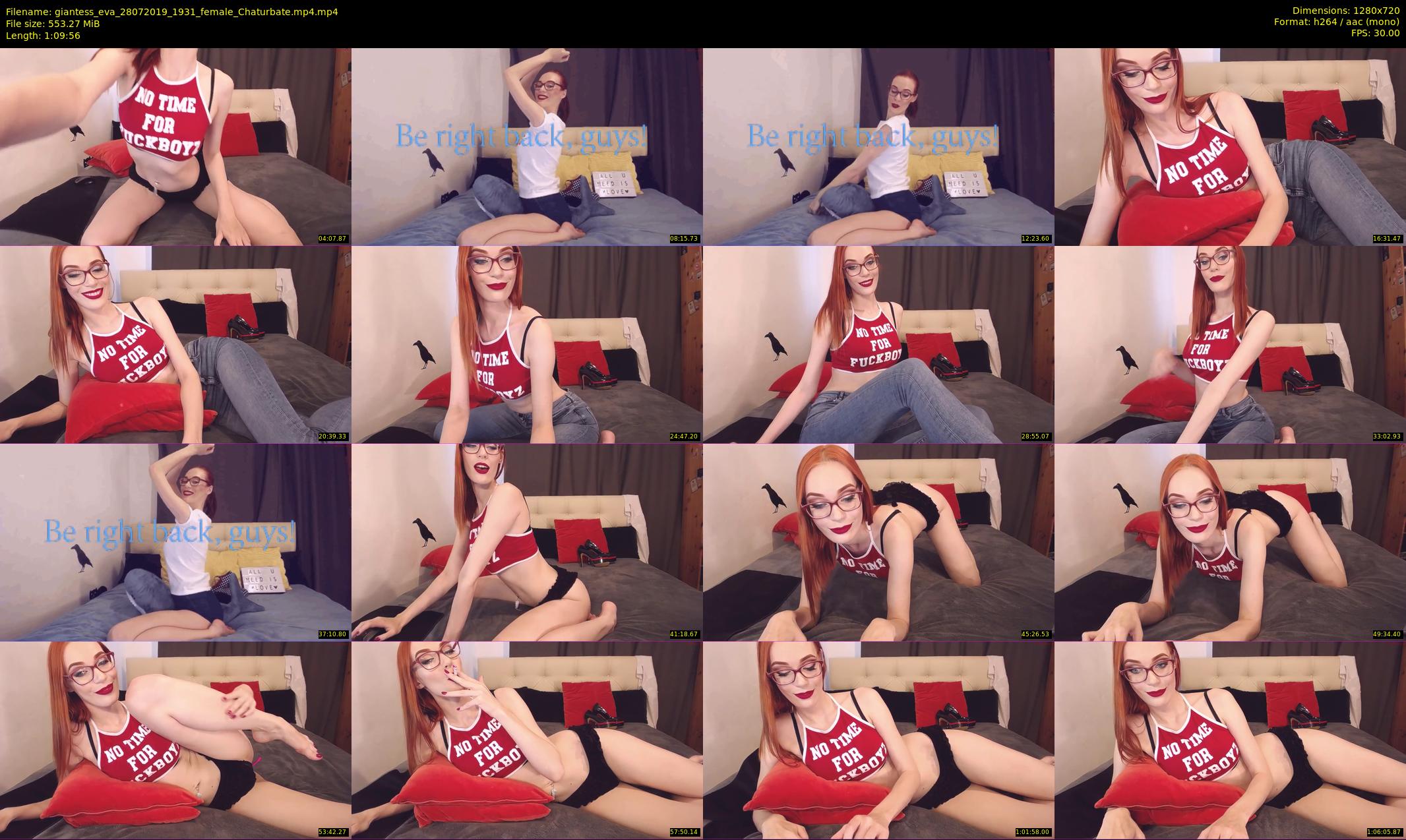 giantess_eva — 70 minute Chaturbate female cam show recording, 720p, Jul 28, 2019