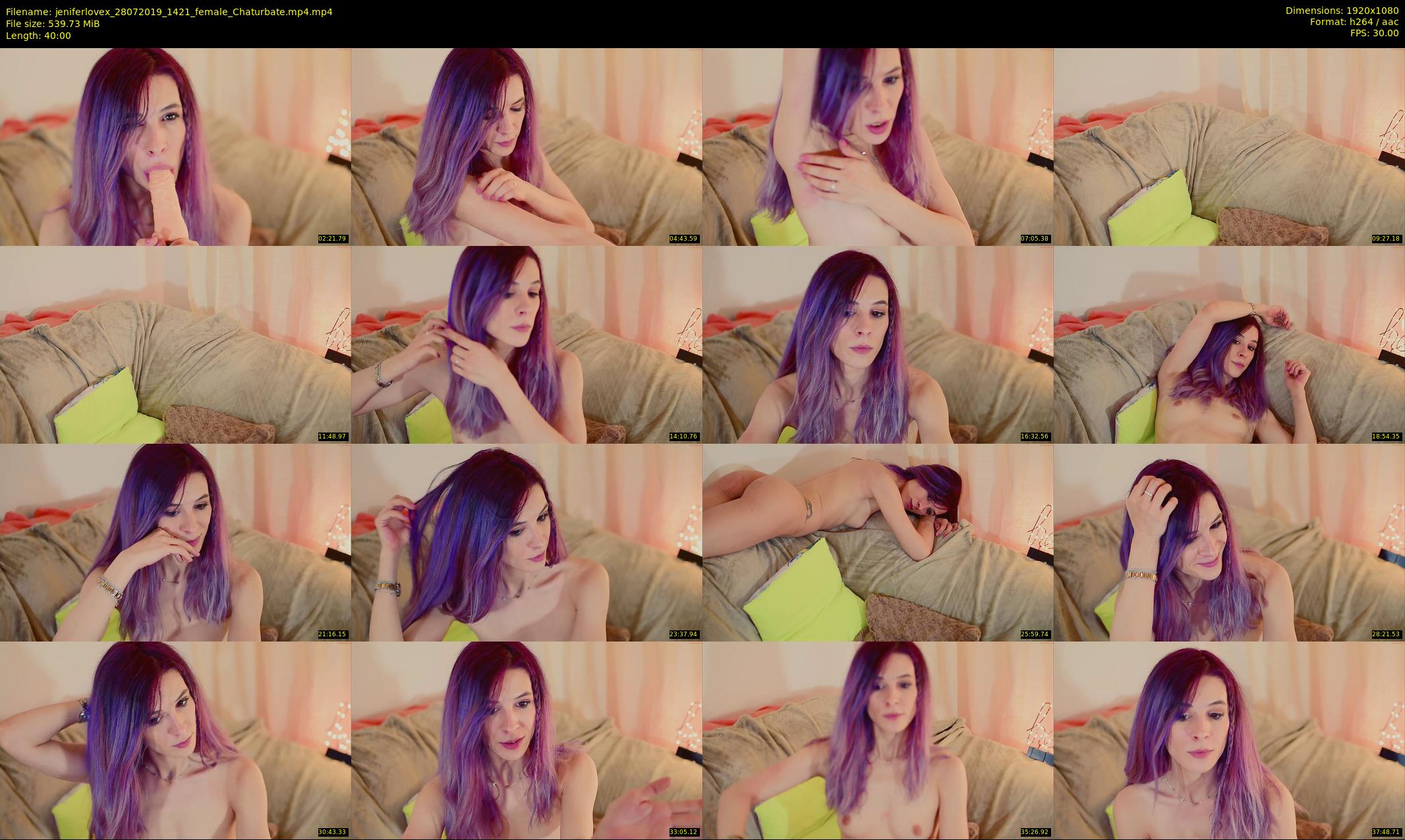 jeniferlovex — 40 minute Chaturbate female cam show recording, 1080p, Jul 28, 2019