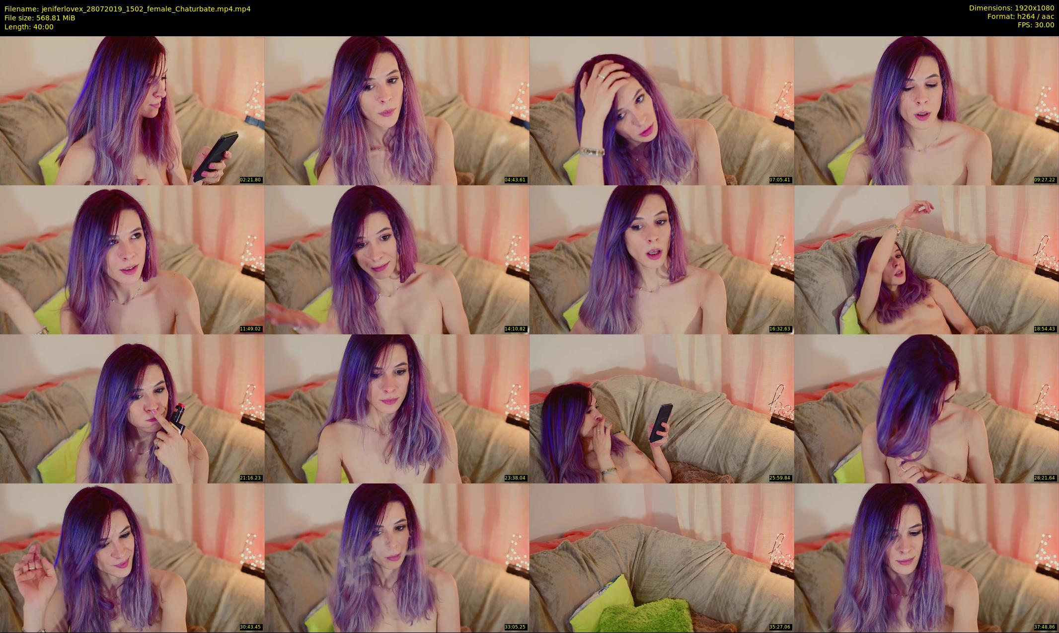 jeniferlovex — 40 minute Chaturbate female cam show recording, 1080p, Jul 28, 2019