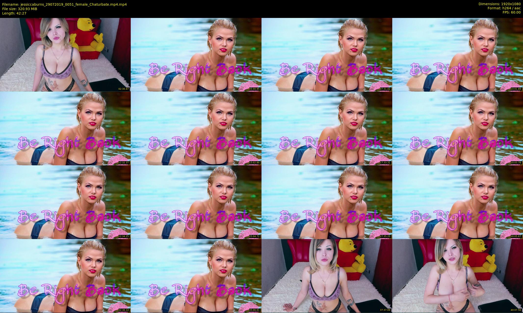 jessiccaburns — 43 minute Chaturbate female cam show recording, 1080p, Jul 29, 2019