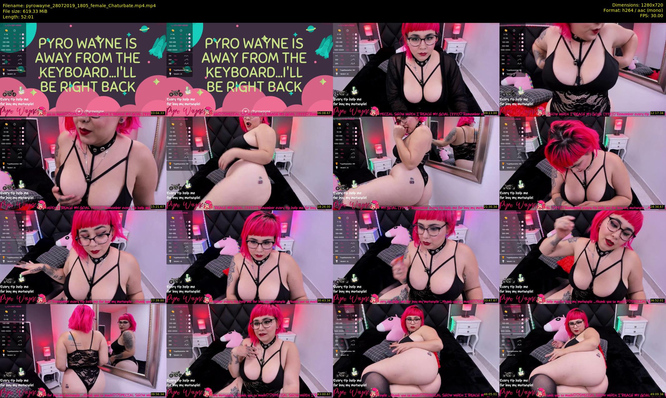pyrowayne — 53 minute Chaturbate female cam show recording, 720p, Jul 28, 2019