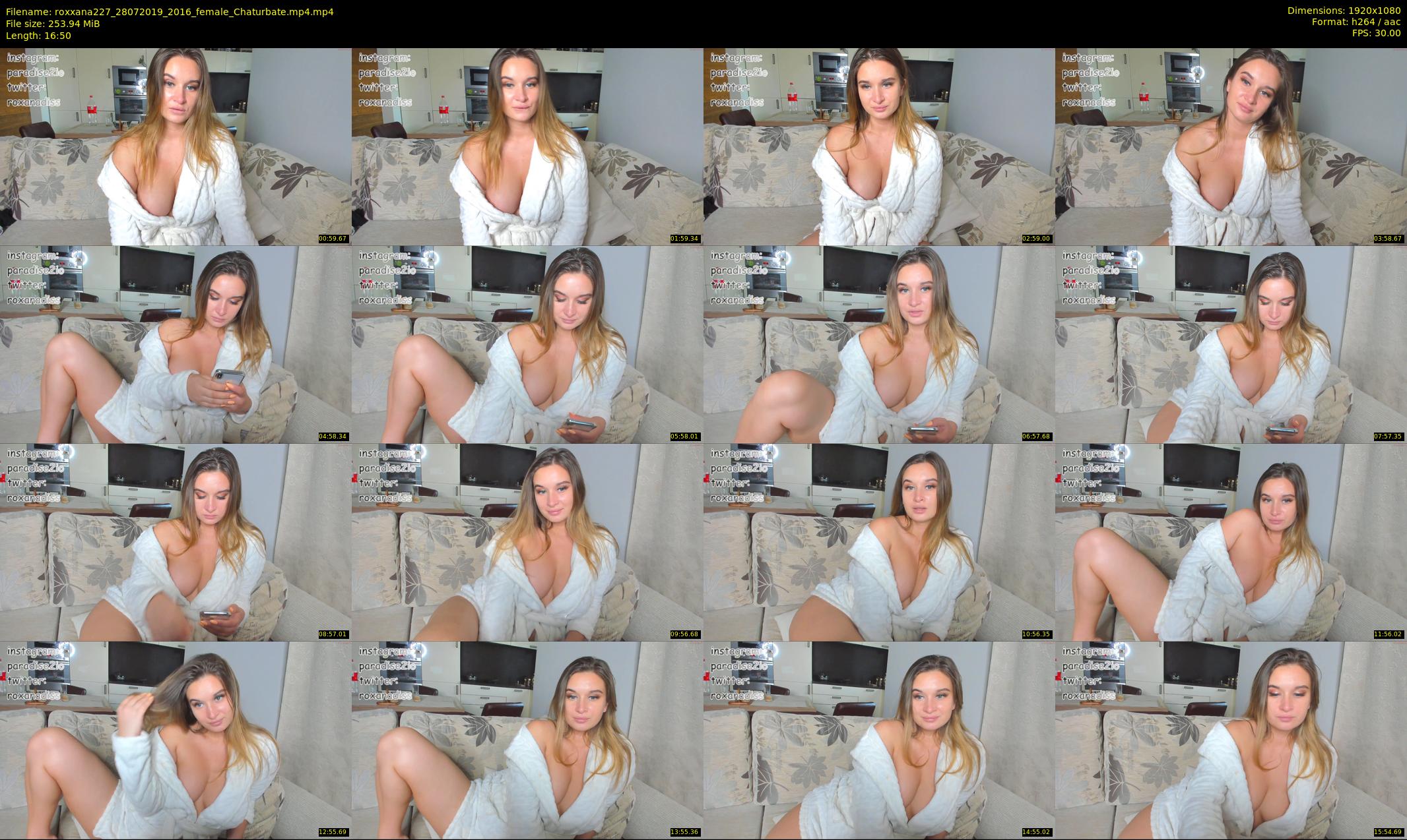 roxxana227 — 17 minute Chaturbate female cam show recording, 1080p, Jul 28, 2019