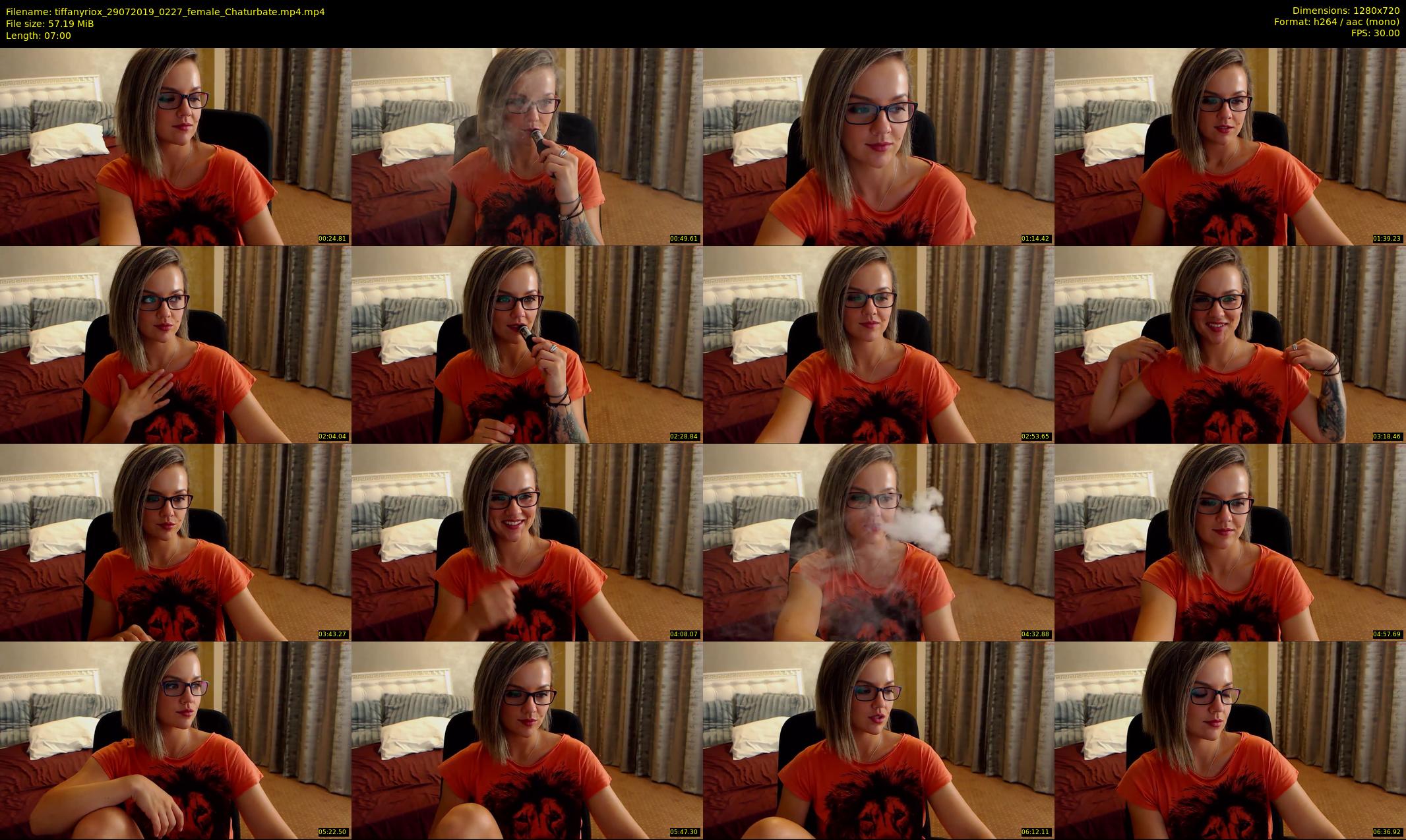 tiffanyriox — 7 minute Chaturbate female cam show recording, 720p, Jul 29, 2019