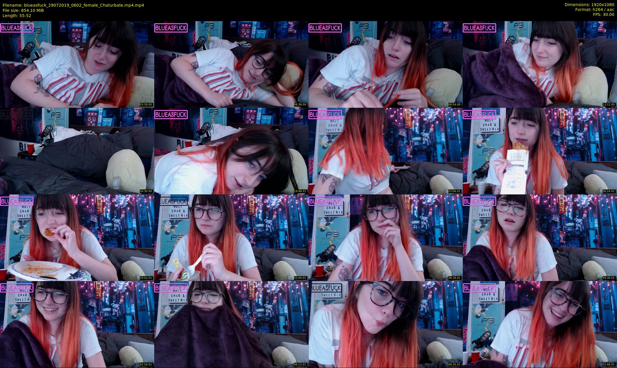 blueasfuck — 56 minute Chaturbate female cam show recording, 1080p, Jul 29, 2019