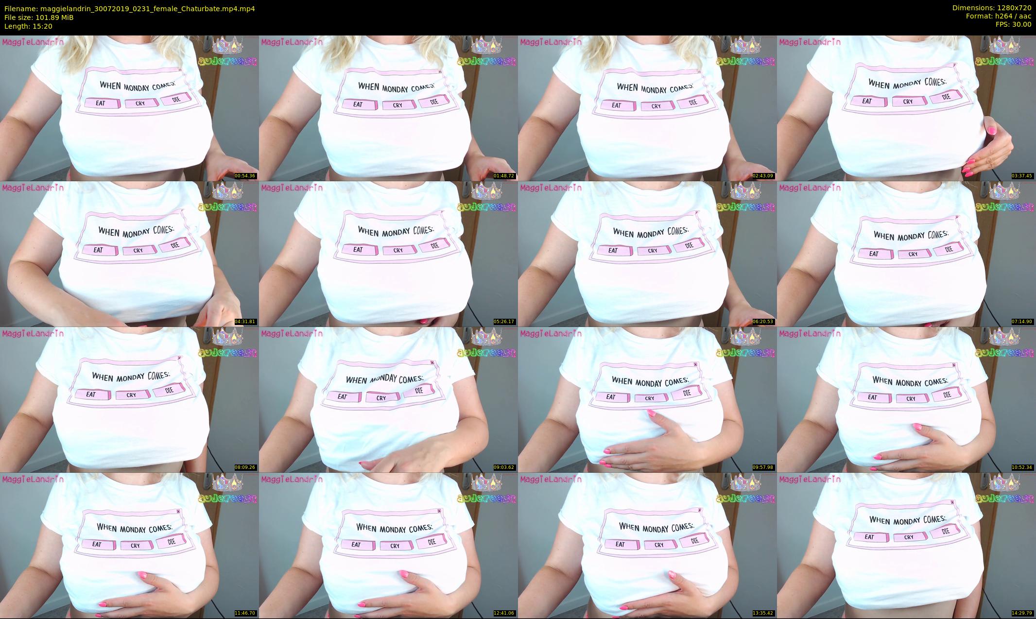 maggielandrin — 16 minute Chaturbate female cam show recording, 720p, Jul 30, 2019