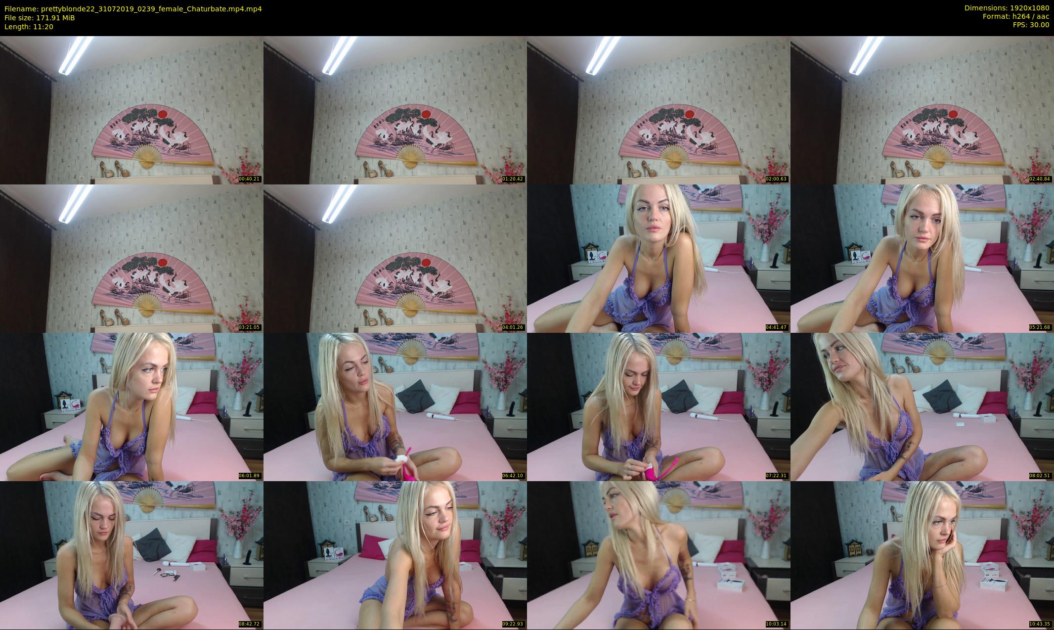prettyblonde22 — 12 minute Chaturbate female cam show recording, 1080p, Jul 31, 2019