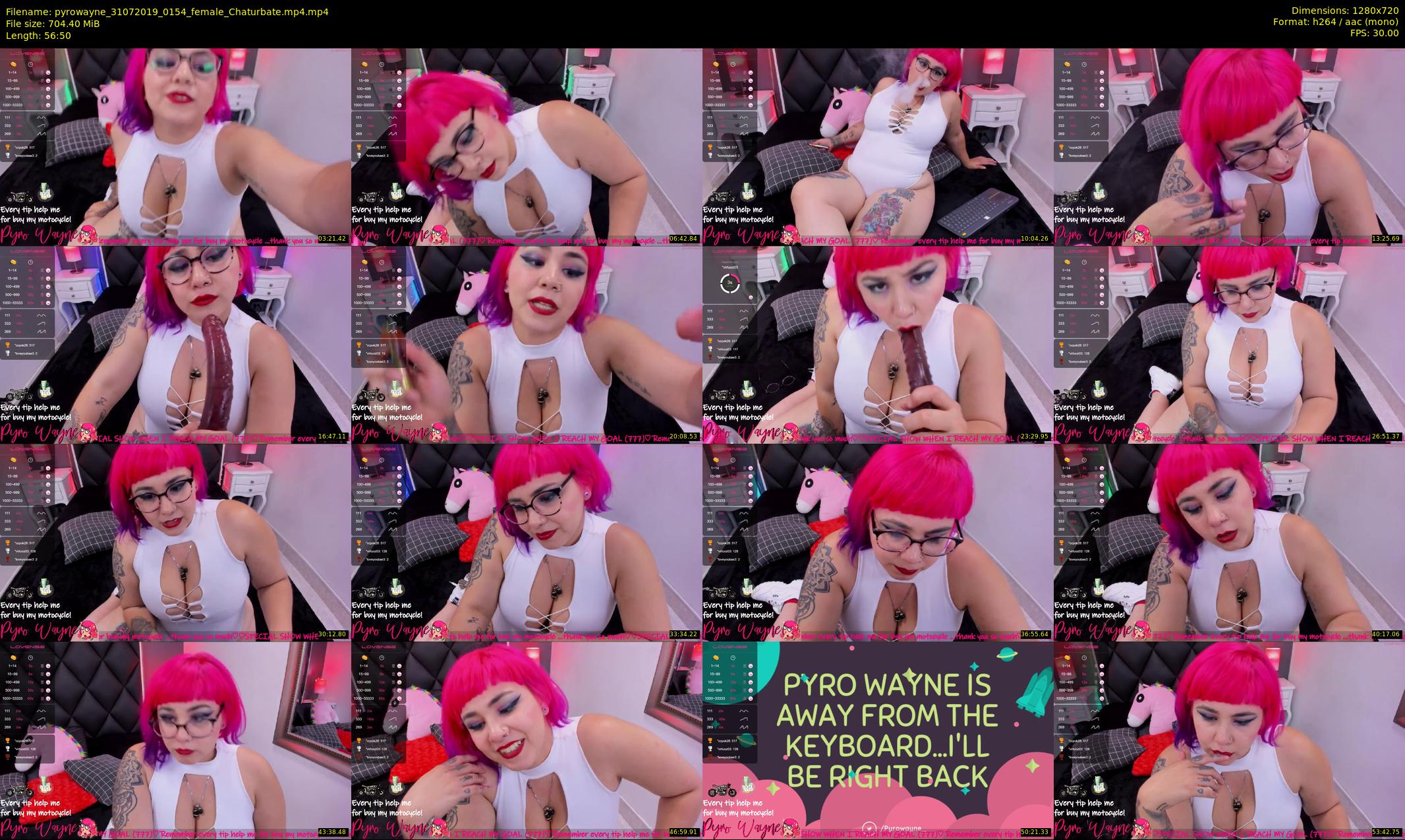 pyrowayne — 57 minute Chaturbate female cam show recording, 720p, Jul 31, 2019