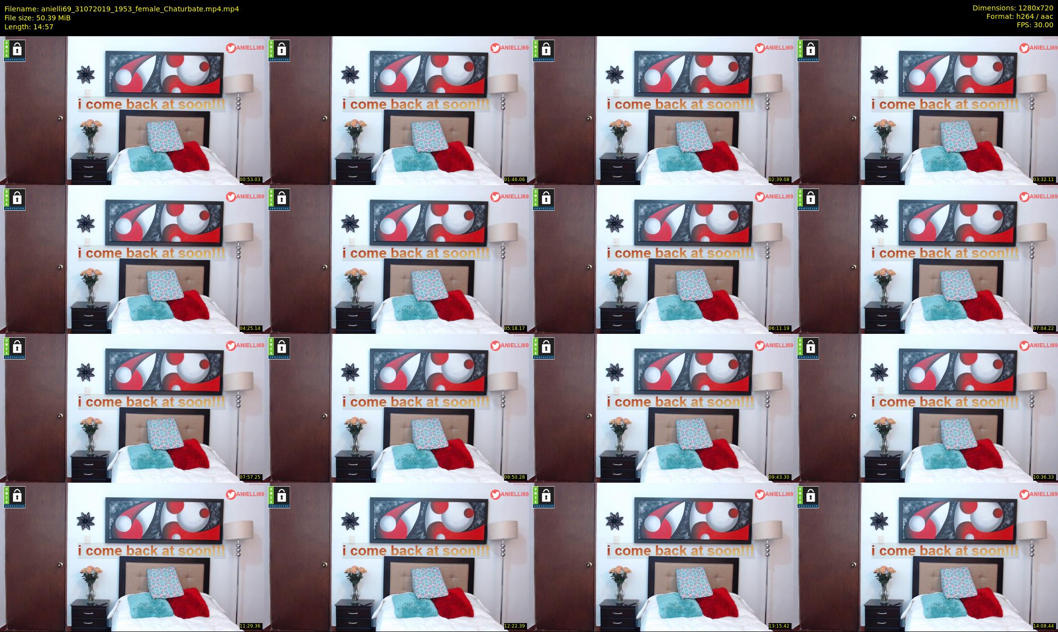 anielli69 — 15 minute Chaturbate female cam show recording, 720p, Jul 31, 2019