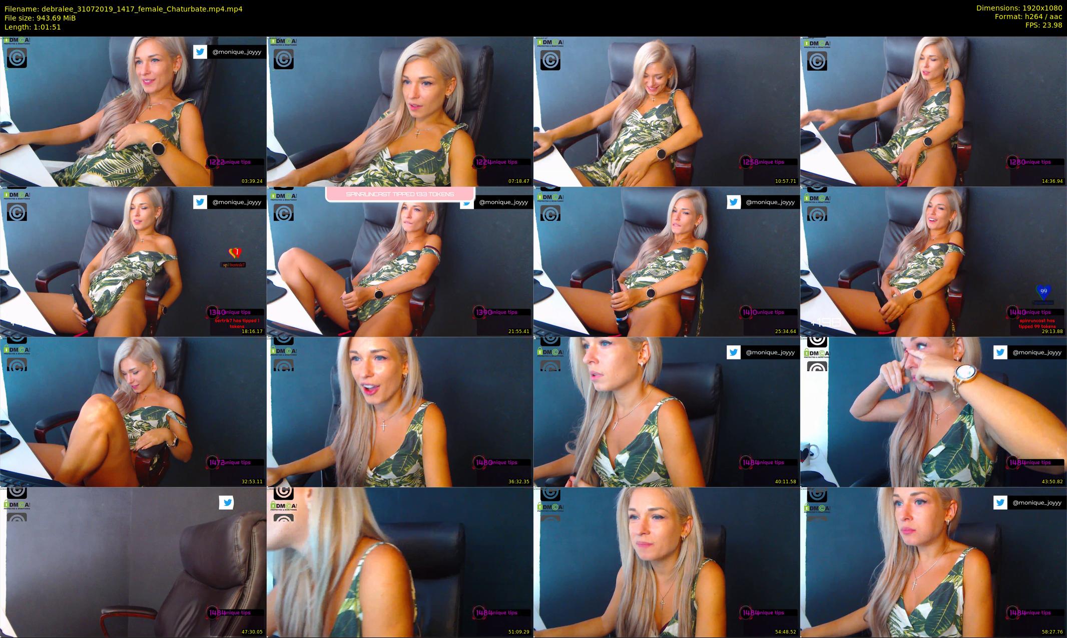 debralee — 62 minute Chaturbate female cam show recording, 1080p, Jul 31, 2019