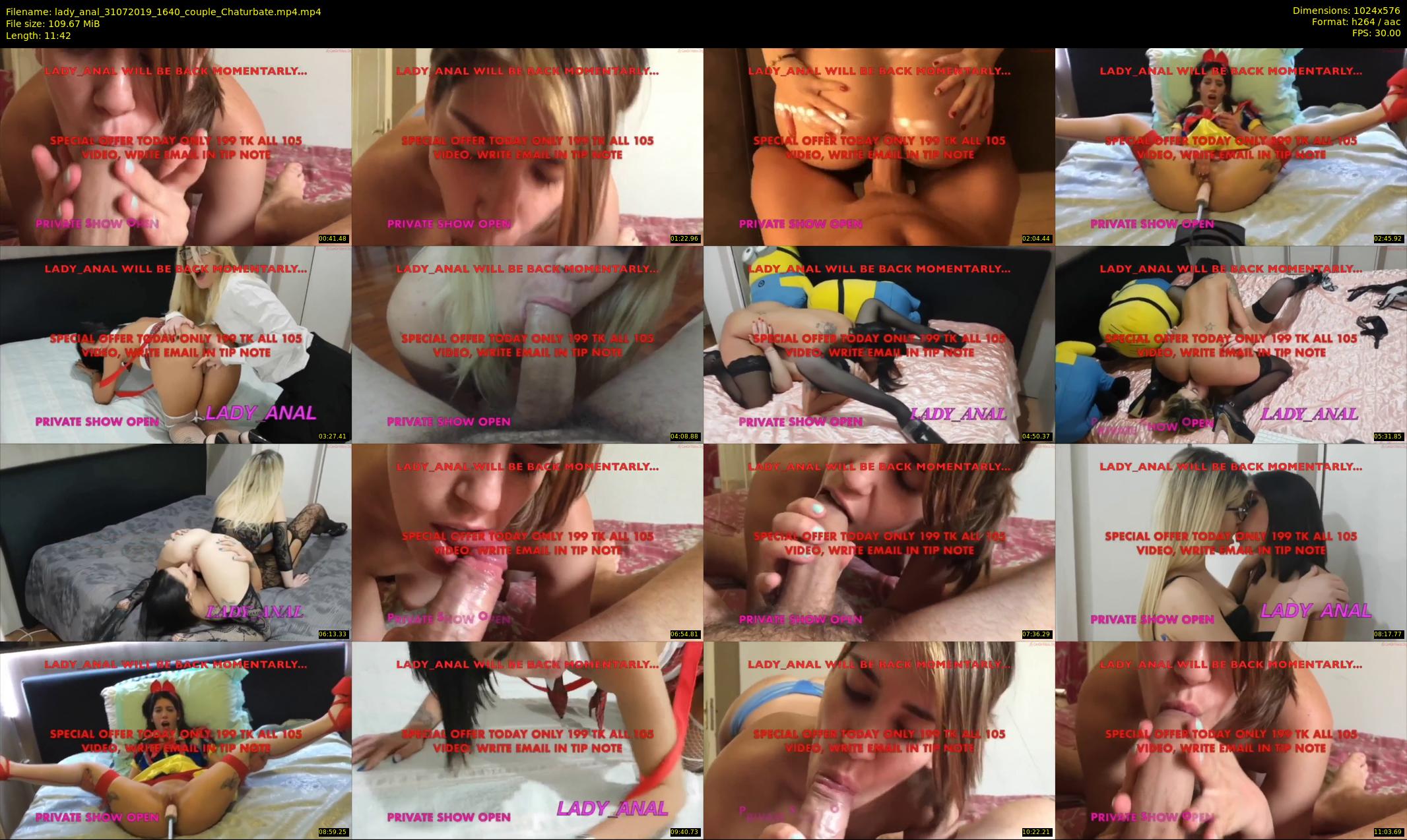 lady_anal — 12 minute Chaturbate female cam show recording, 480p, Jul 31, 2019