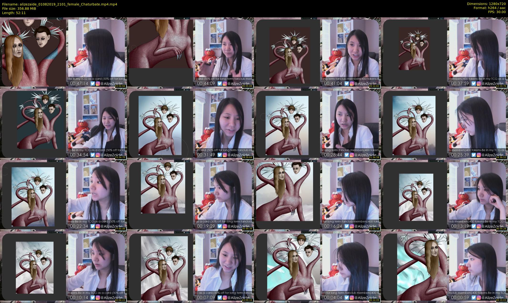 alizezaide — 53 minute Chaturbate female cam show recording, 720p, Aug 1, 2019