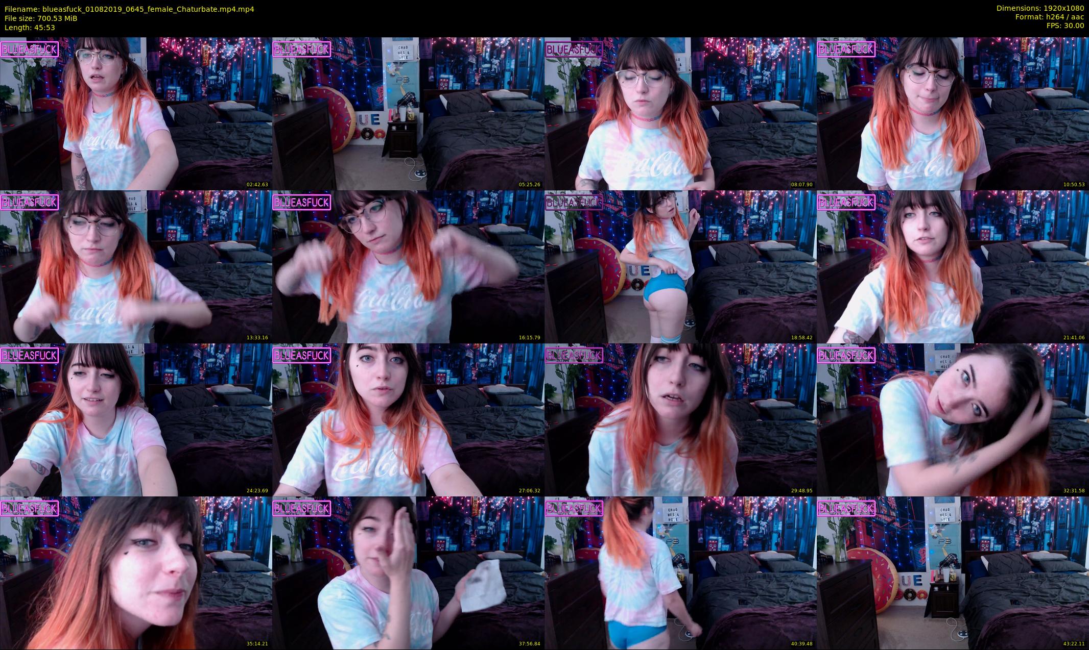 blueasfuck — 46 minute Chaturbate female cam show recording, 1080p, Aug 1, 2019