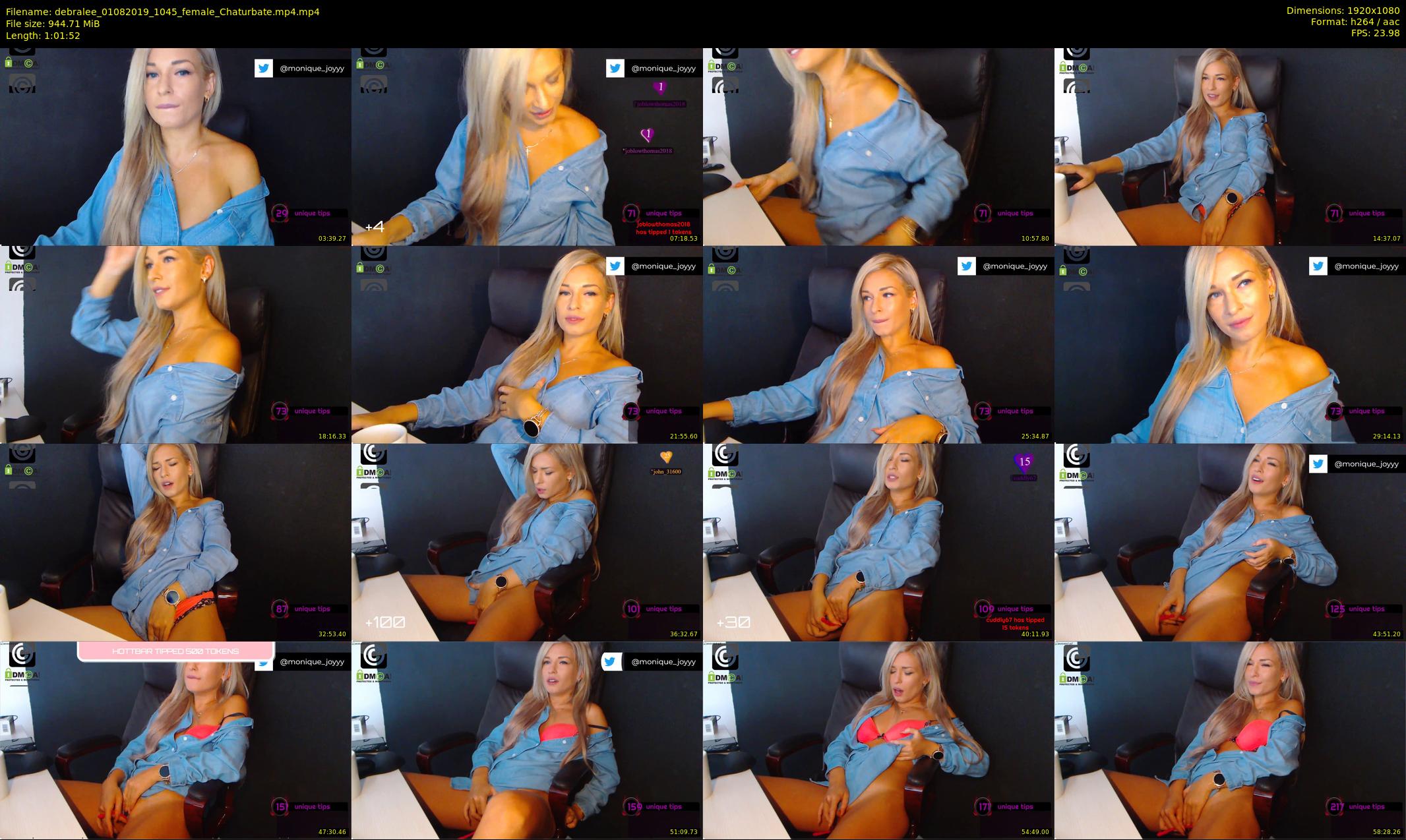 debralee — 62 minute Chaturbate female cam show recording, 1080p, Aug 1, 2019