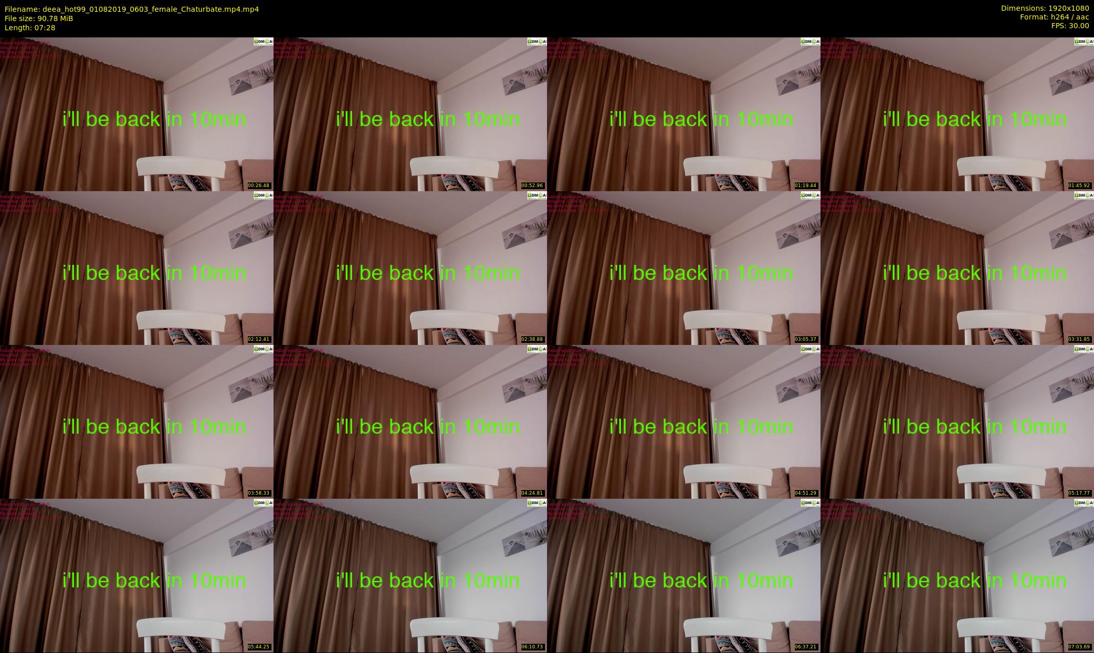 deea_hot99 — 8 minute Chaturbate female cam show recording, 1080p, Aug 1, 2019