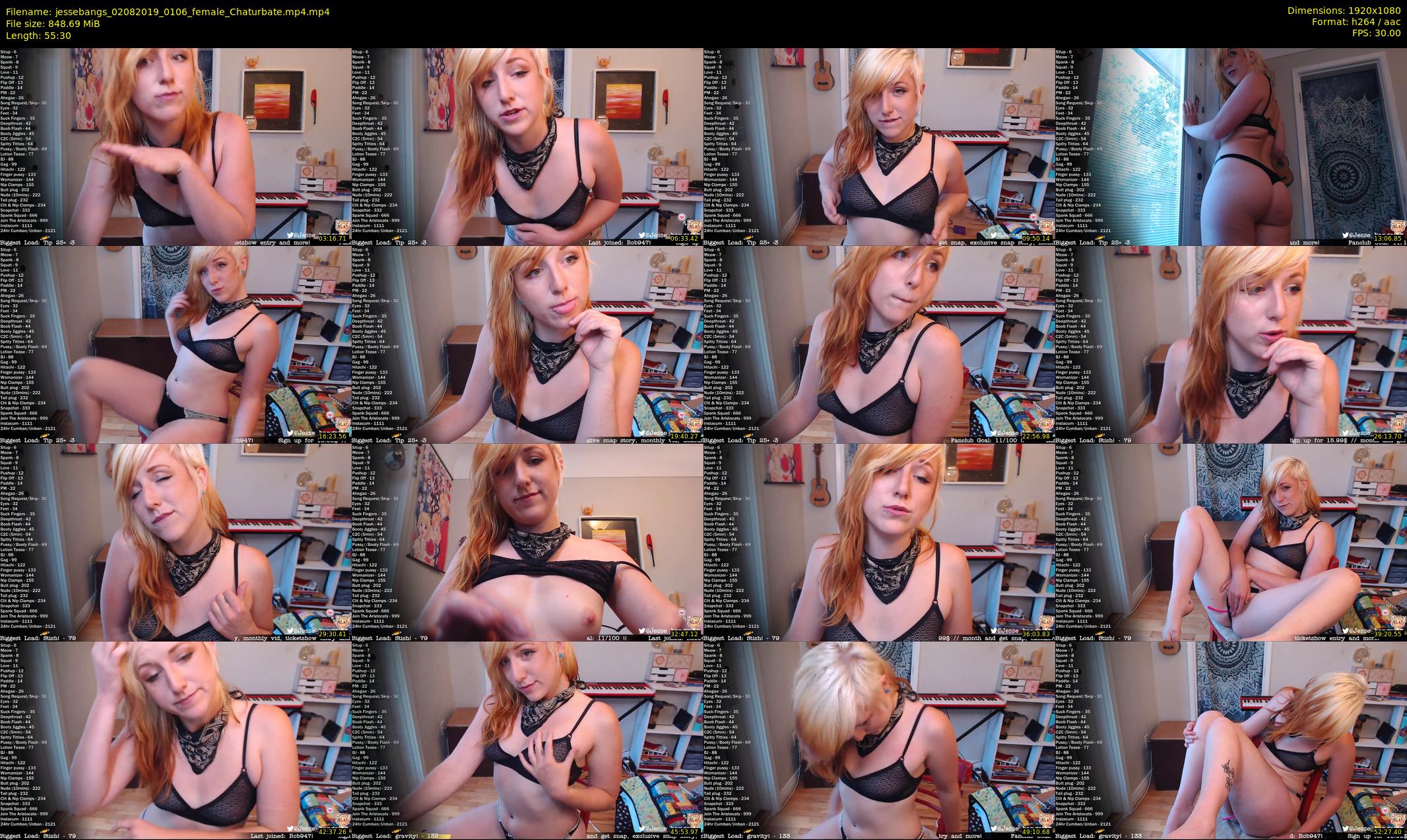 jessebangs — 56 minute Chaturbate female cam show recording, 1080p, Aug 2, 2019