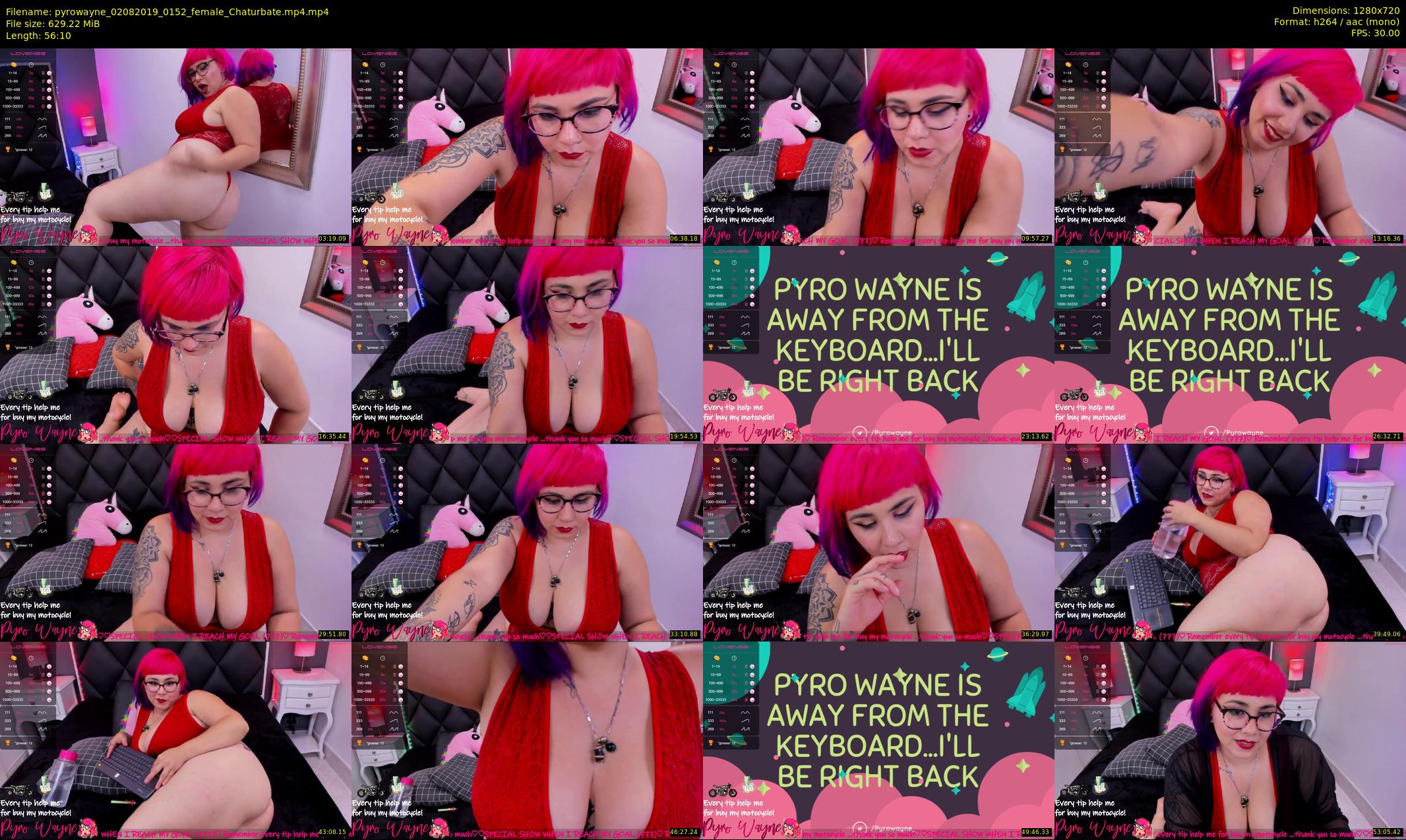 pyrowayne — 57 minute Chaturbate female cam show recording, 720p, Aug 2, 2019