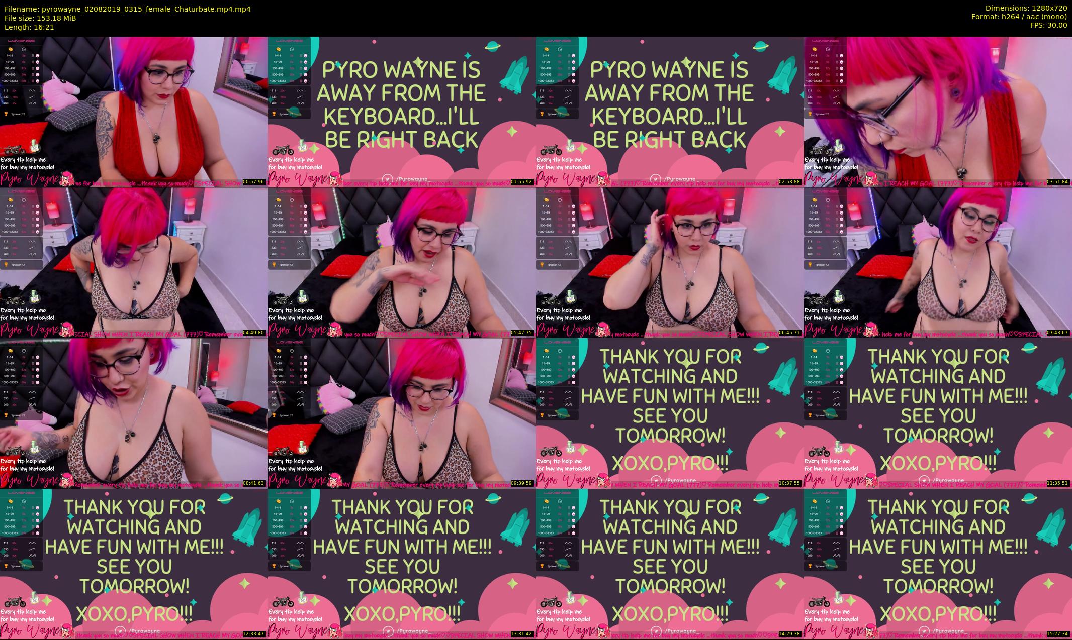 pyrowayne — 17 minute Chaturbate female cam show recording, 720p, Aug 2, 2019
