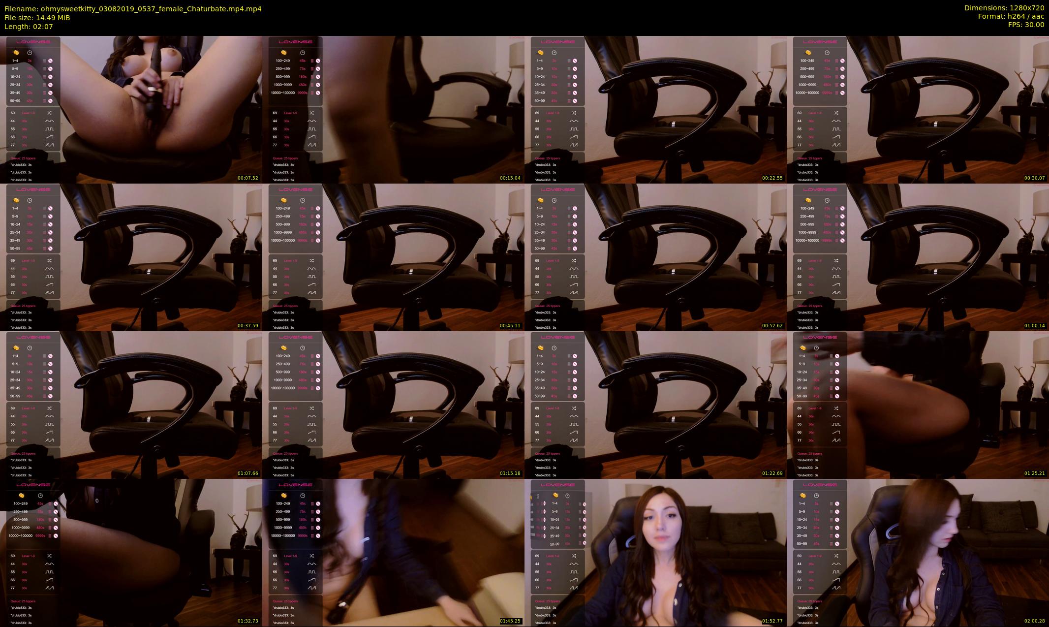 ohmysweetkitty — 3 minute Chaturbate female cam show recording, 720p, Aug 3, 2019