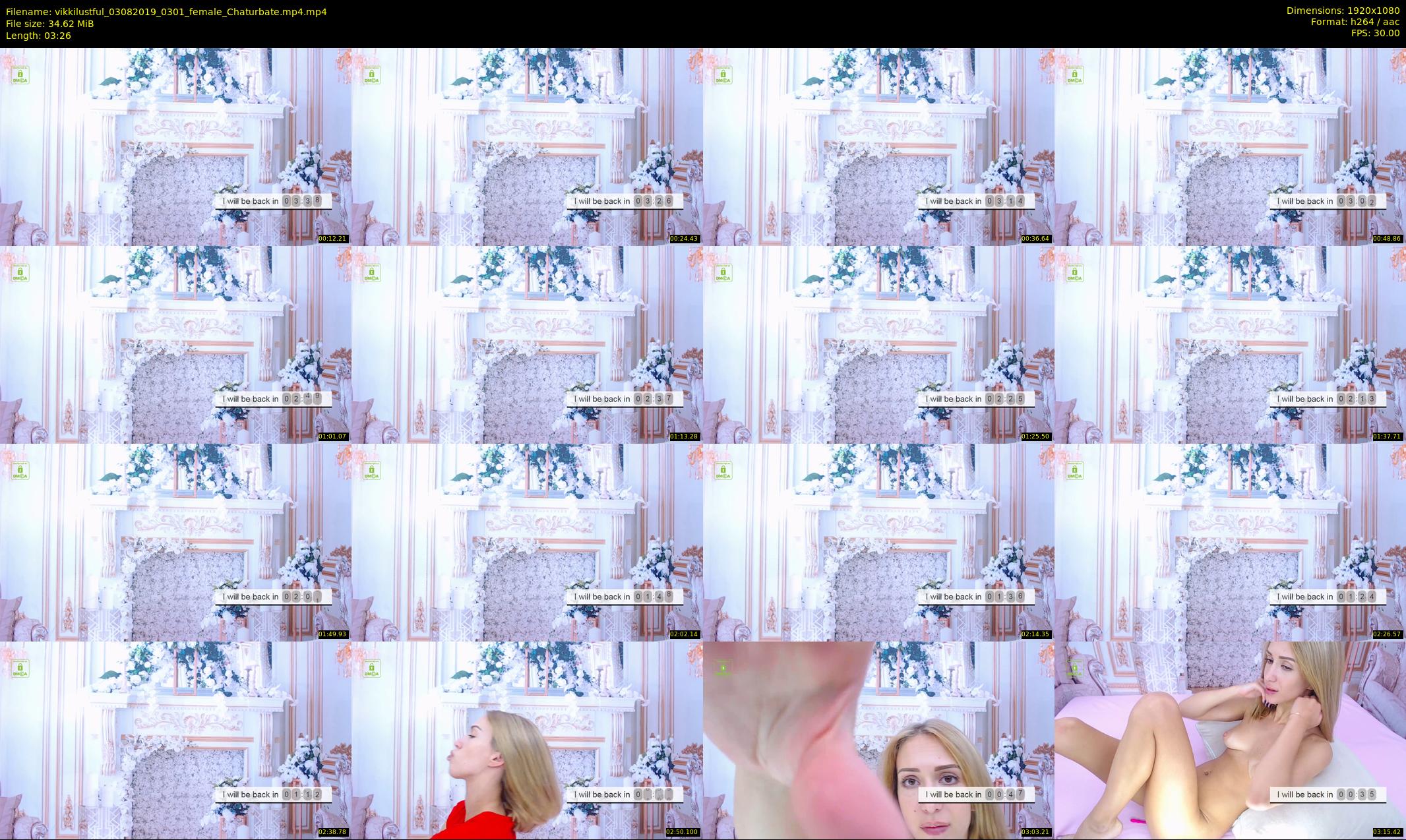 vikkilustful — 4 minute Chaturbate female cam show recording, 1080p, Aug 3, 2019