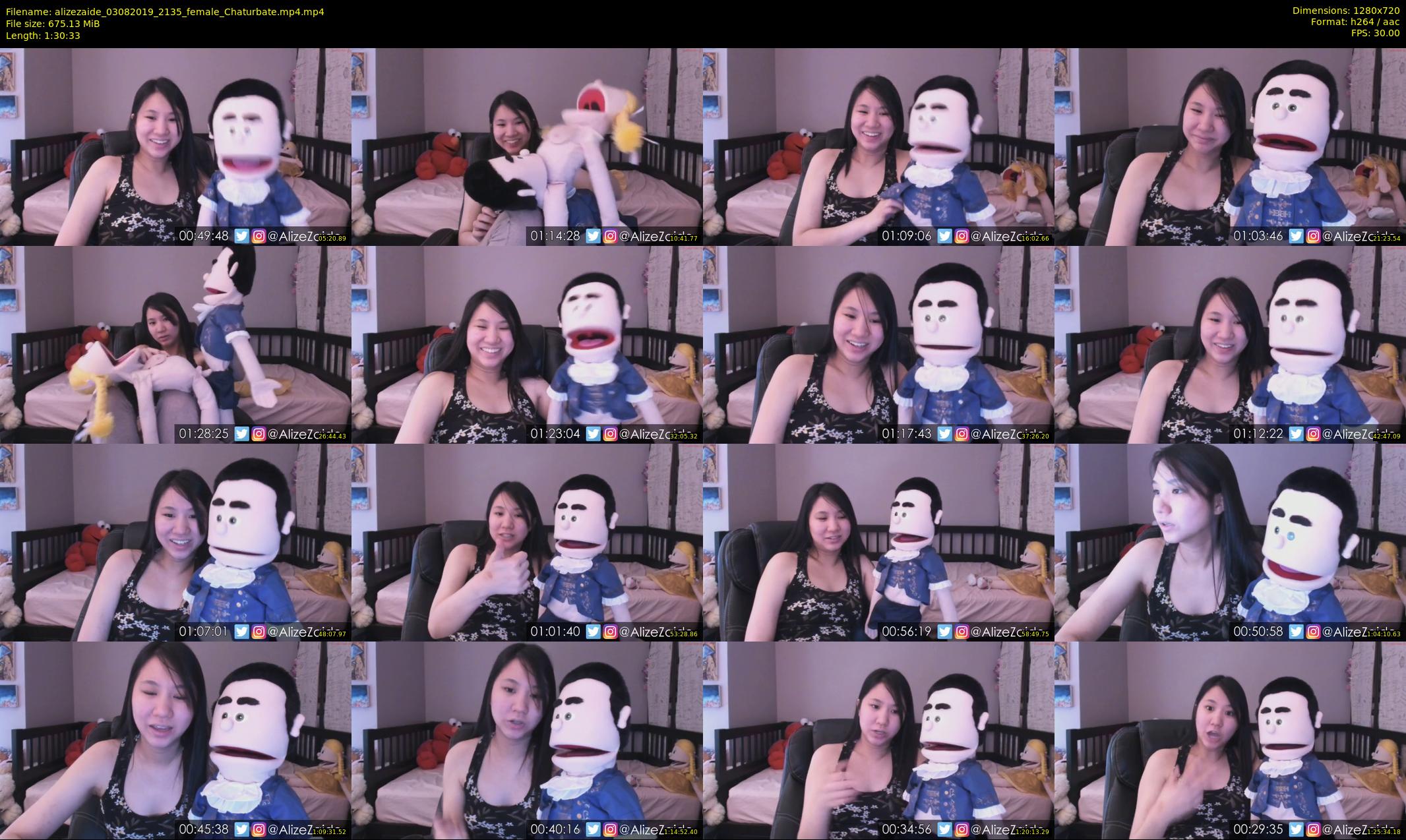 alizezaide — 91 minute Chaturbate female cam show recording, 720p, Aug 3, 2019