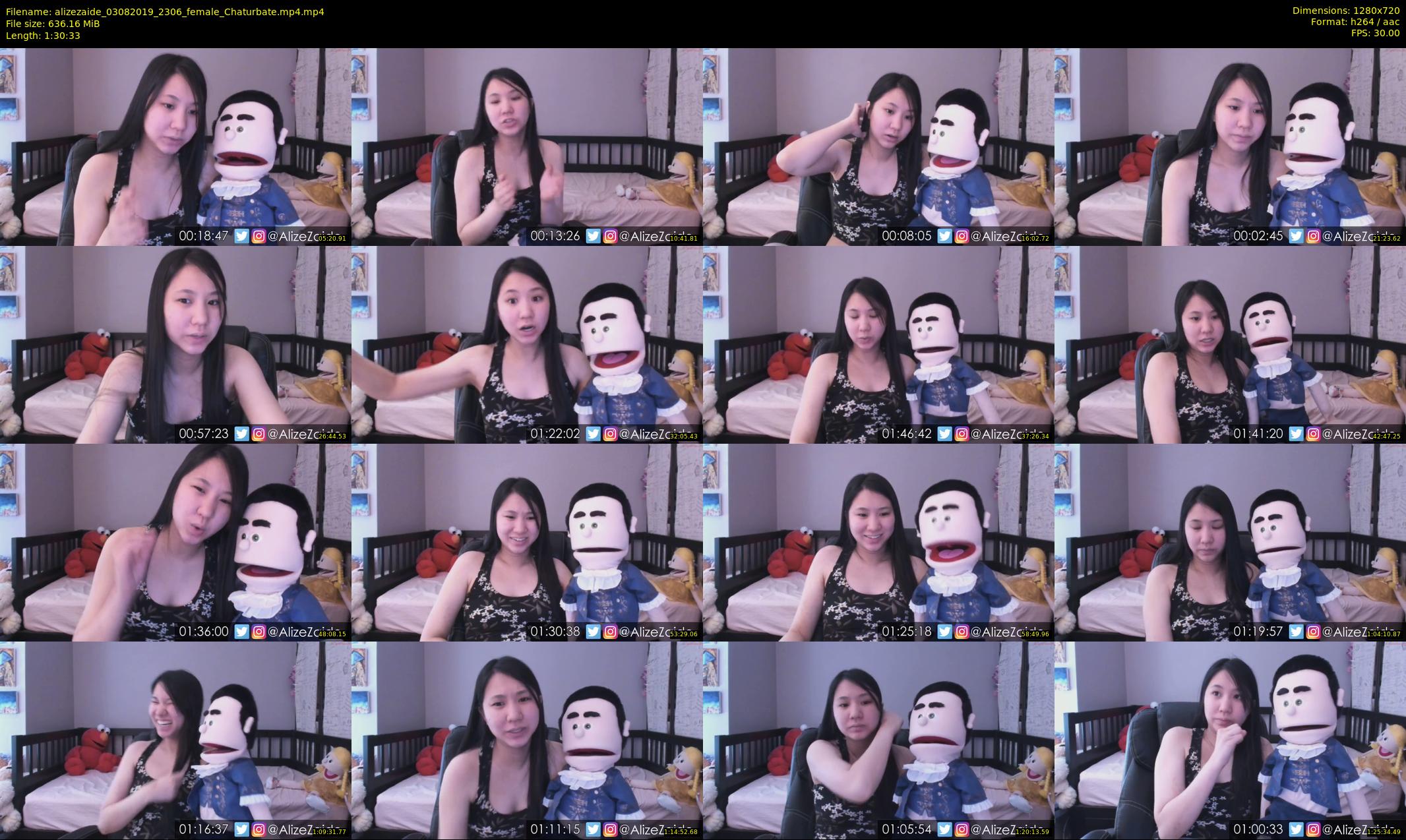 alizezaide — 91 minute Chaturbate female cam show recording, 720p, Aug 3, 2019