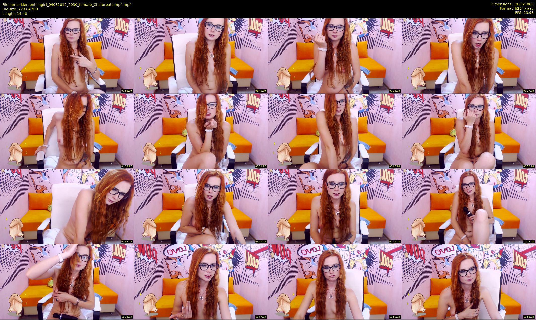 klementinagirl — 15 minute Chaturbate female cam show recording, 1080p, Aug 4, 2019