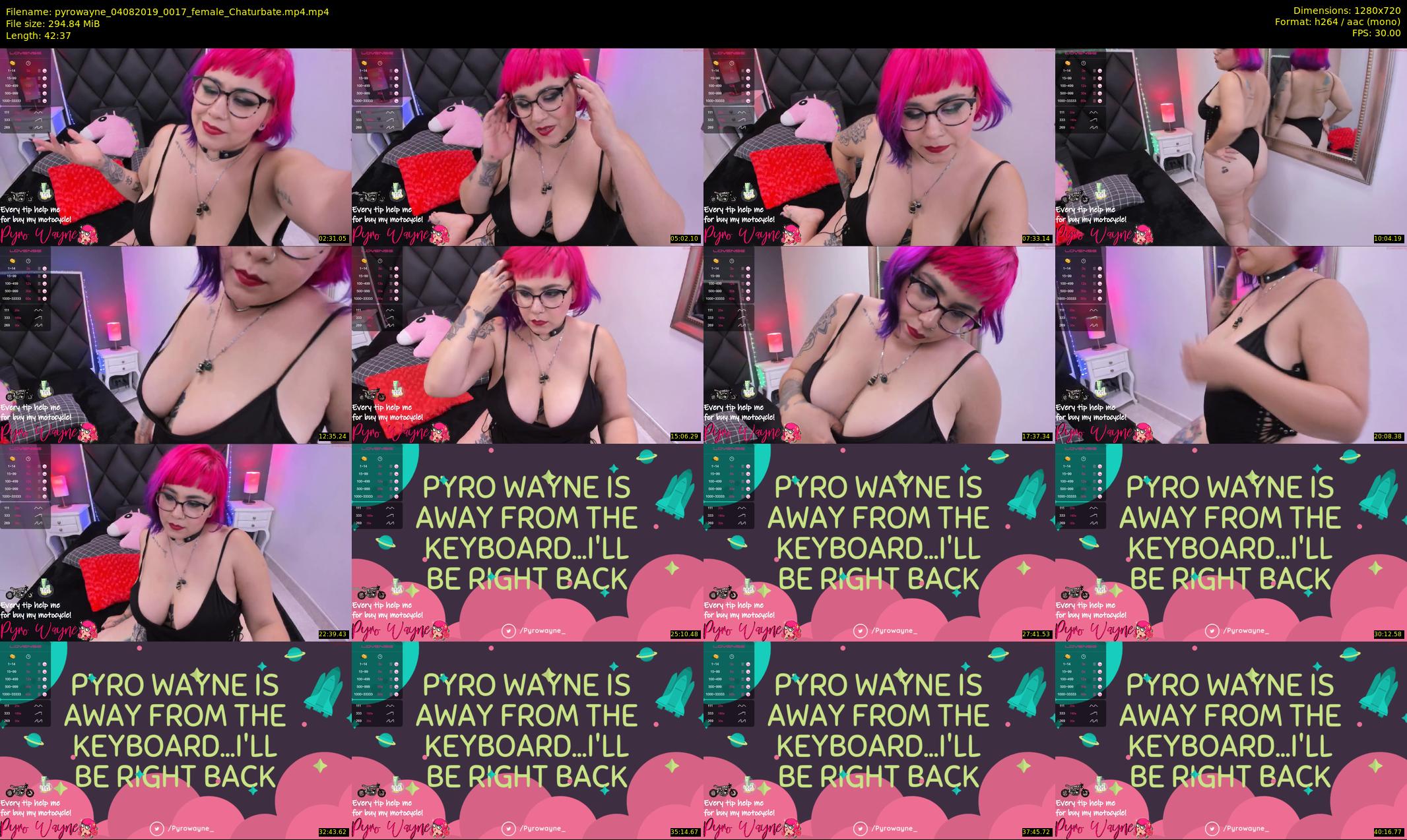 pyrowayne — 43 minute Chaturbate female cam show recording, 720p, Aug 4, 2019