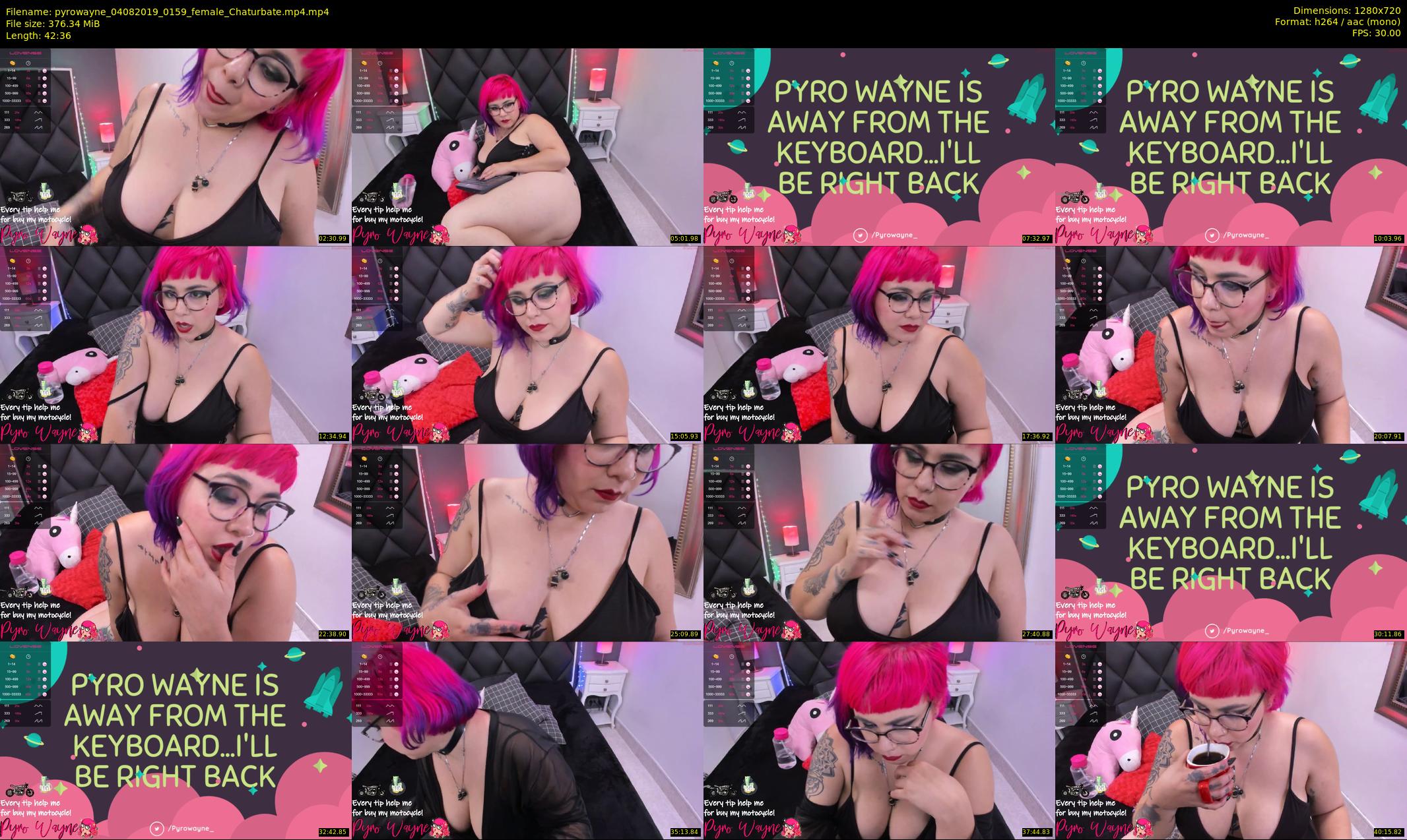 pyrowayne — 43 minute Chaturbate female cam show recording, 720p, Aug 4, 2019