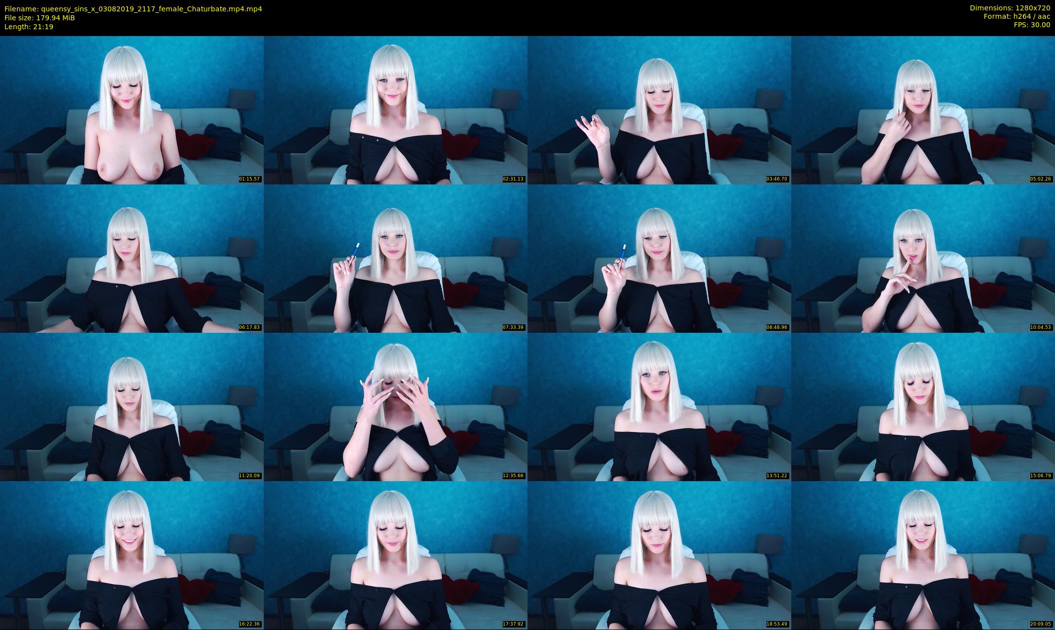 queensy_sins_x — 22 minute Chaturbate female cam show recording, 720p, Aug 3, 2019