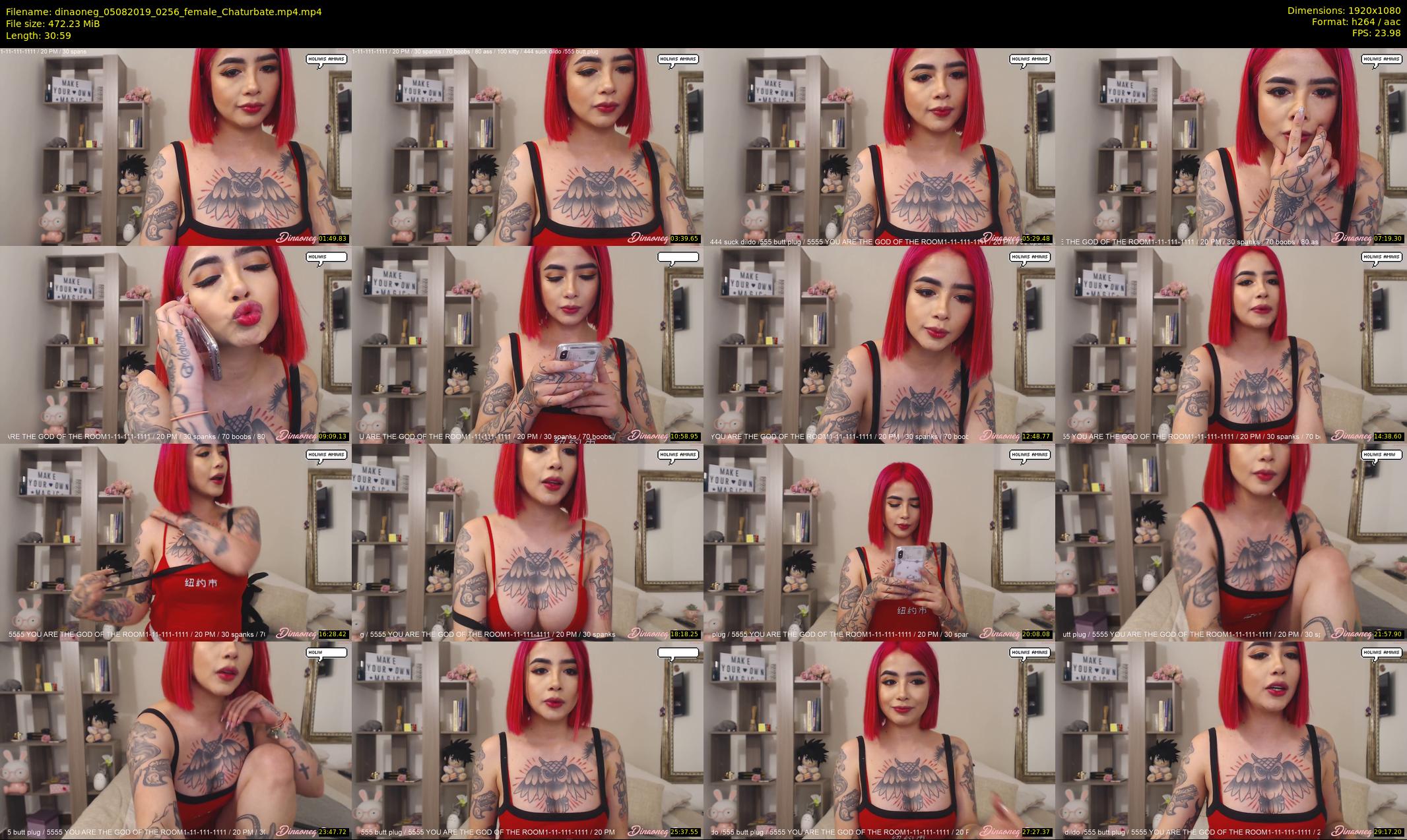 dinaoneg — 31 minute Chaturbate female cam show recording, 1080p, Aug 5, 2019