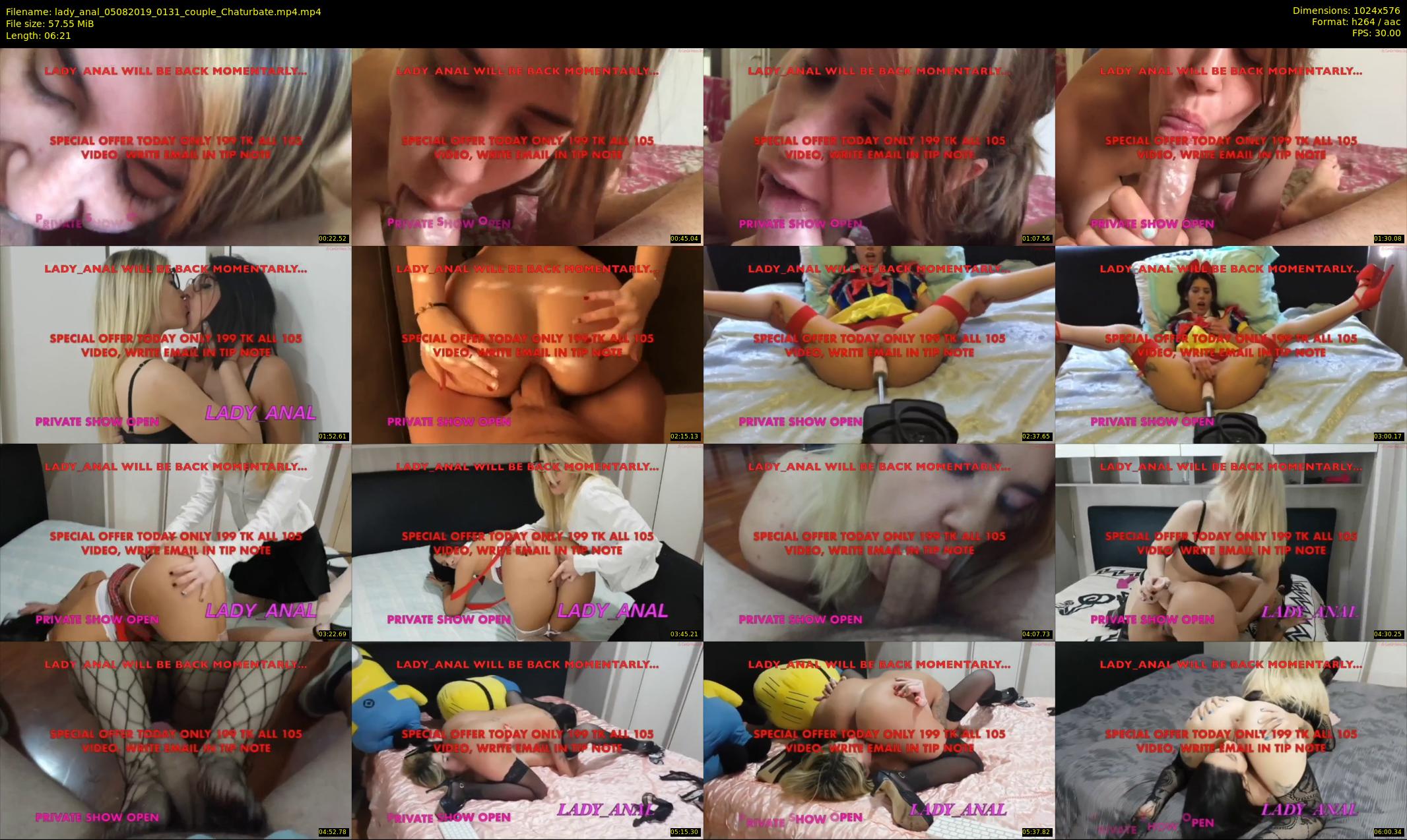 lady_anal — 7 minute Chaturbate female cam show recording, 480p, Aug 5, 2019