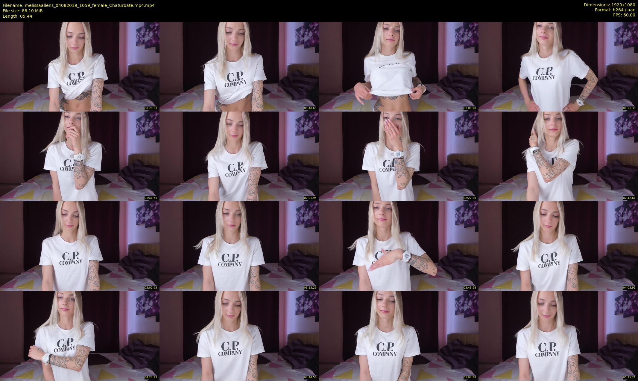 melissaallens — 6 minute Chaturbate female cam show recording, 1080p, Aug 4, 2019