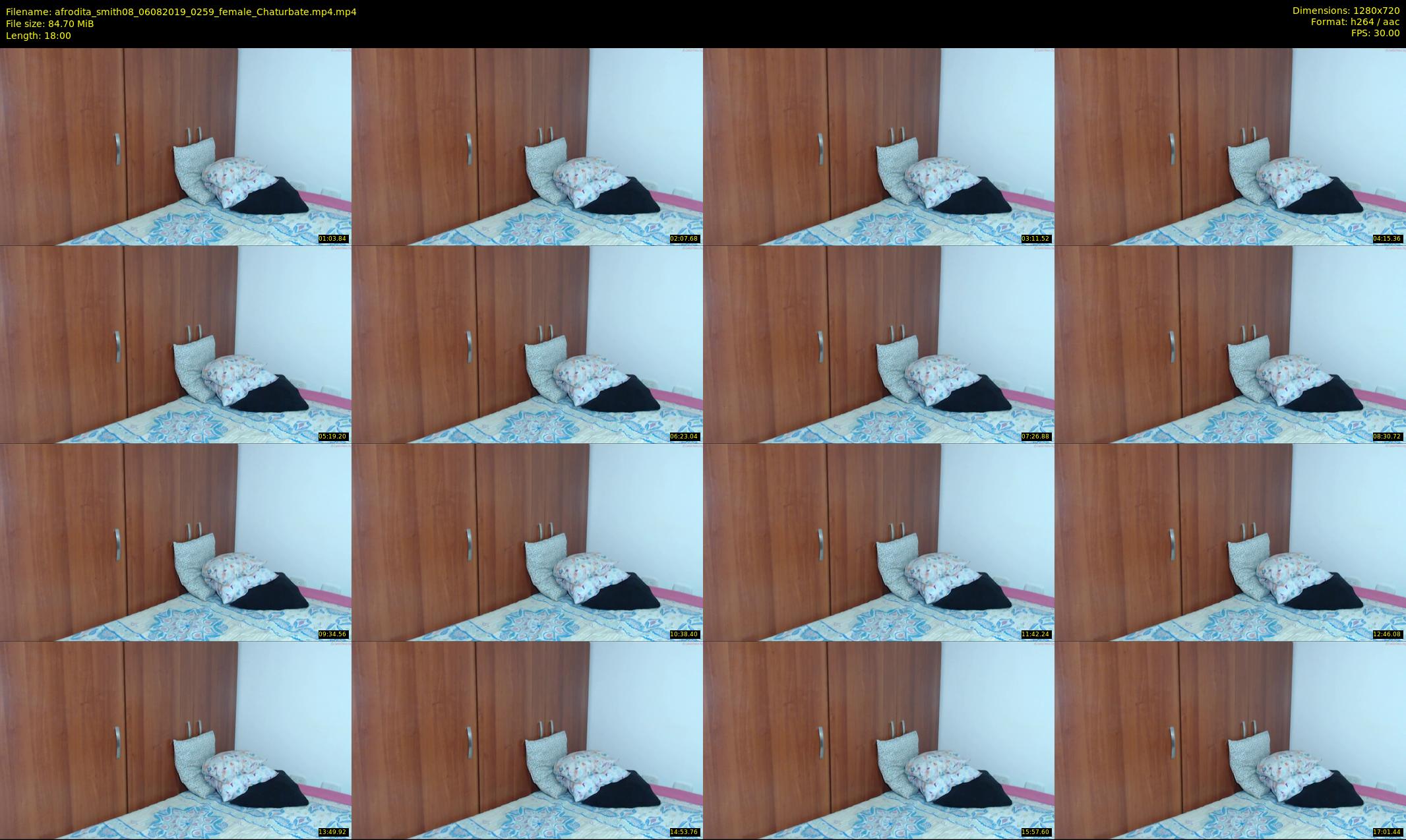 afrodita_smith08 — 18 minute Chaturbate female cam show recording, 720p, Aug 6, 2019