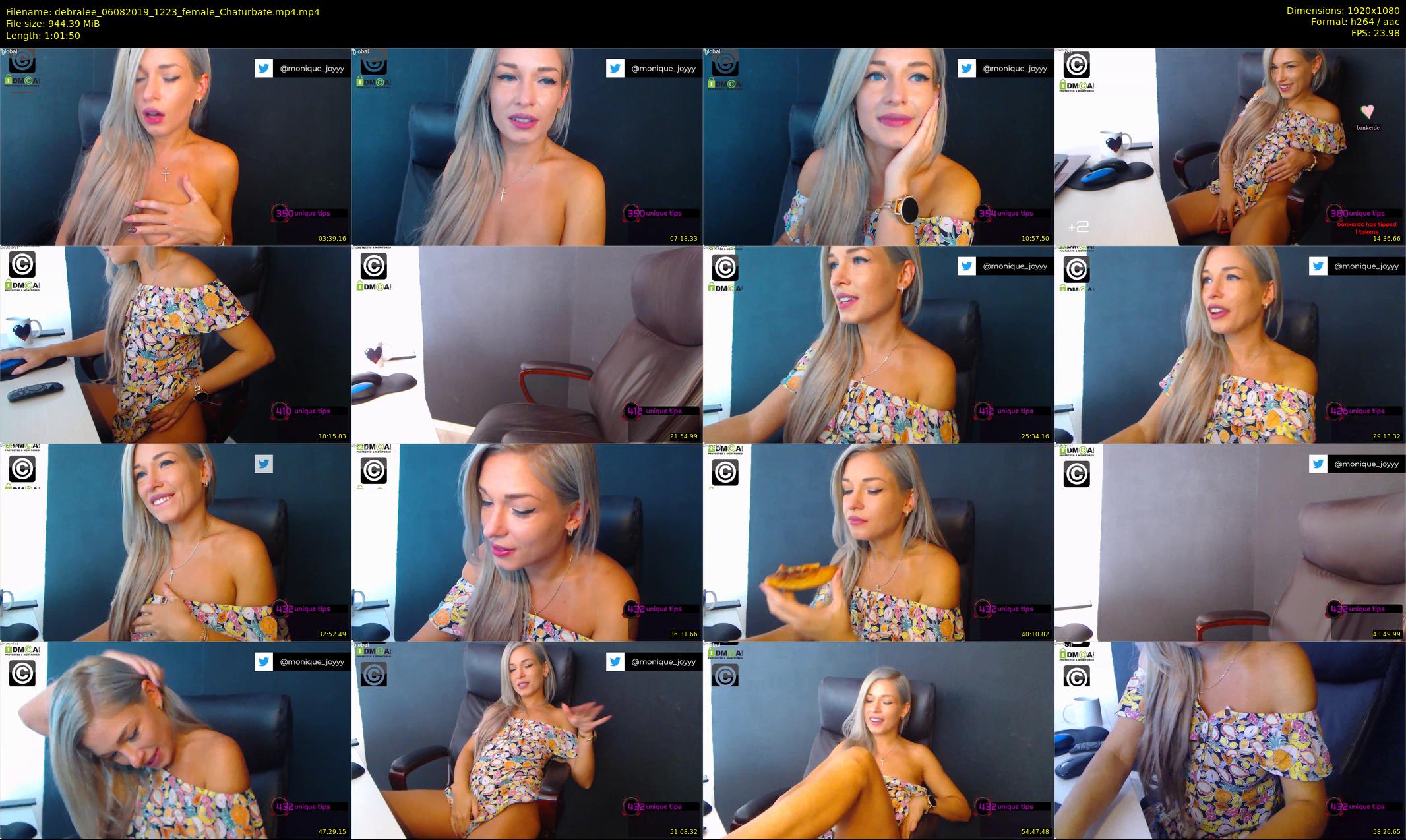 debralee — 62 minute Chaturbate female cam show recording, 1080p, Aug 6, 2019