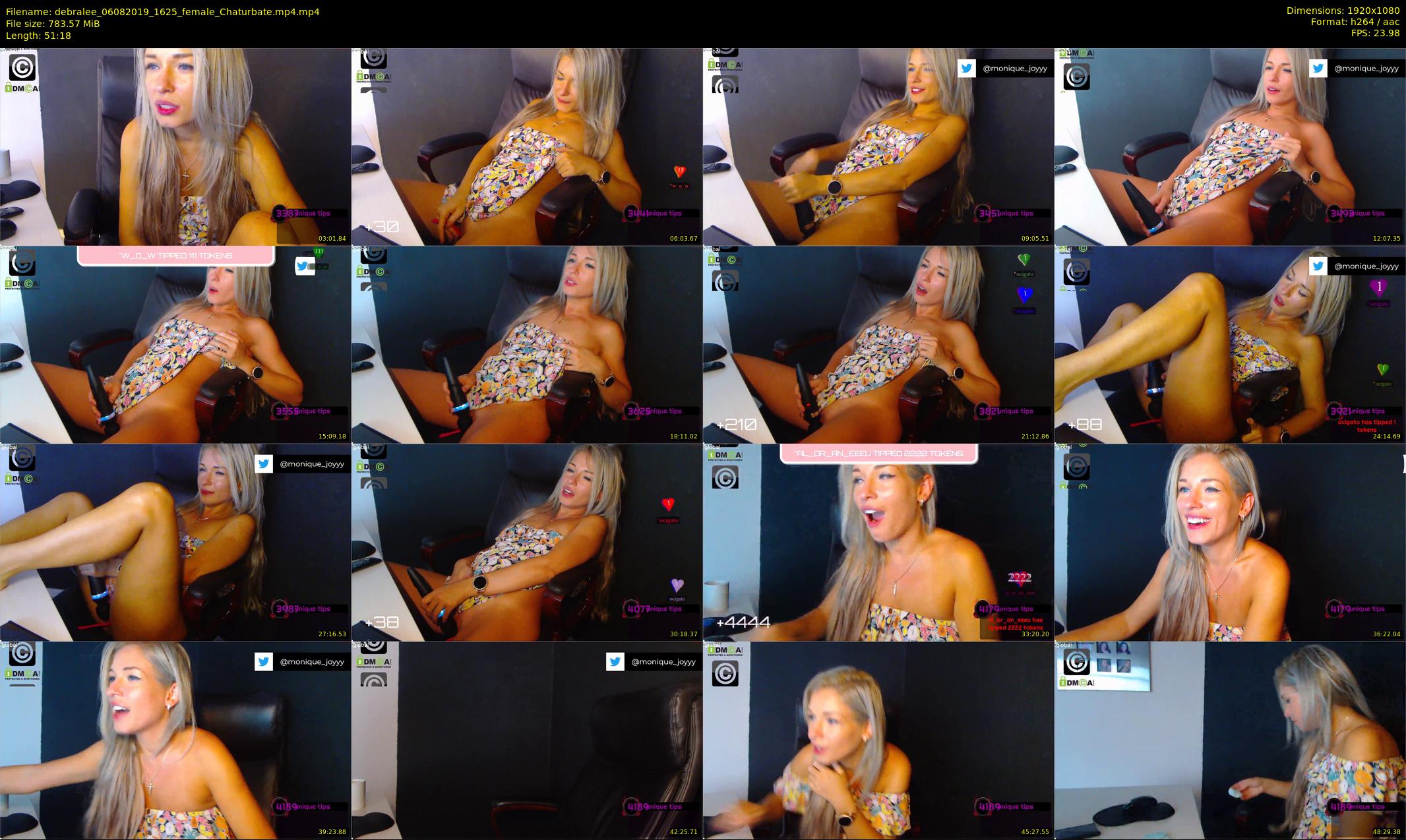 debralee — 52 minute Chaturbate female cam show recording, 1080p, Aug 6, 2019