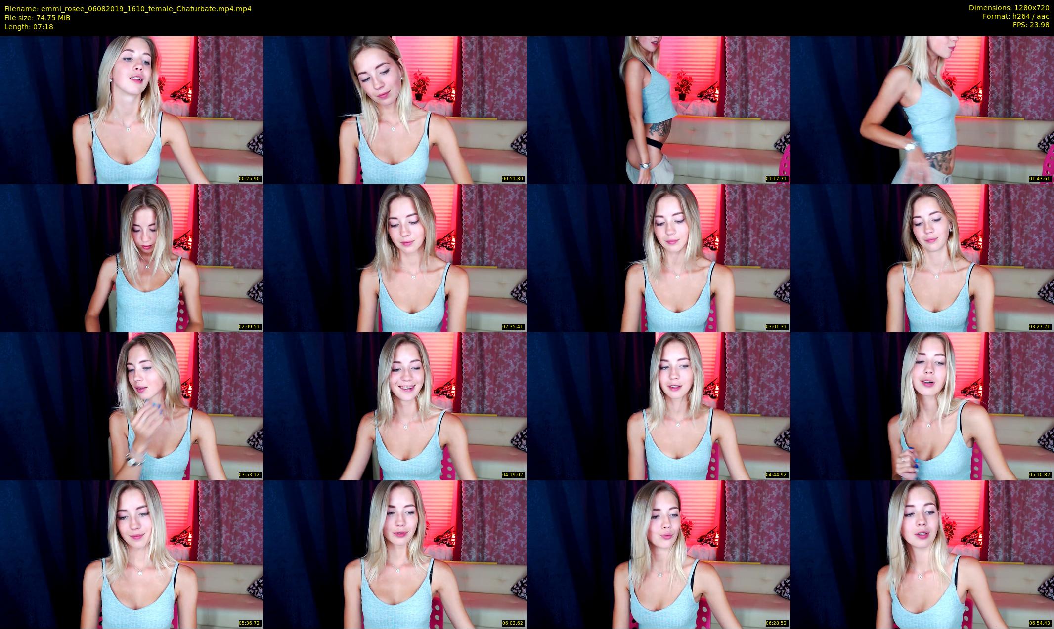 emmi_rosee — 8 minute Chaturbate female cam show recording, 720p, Aug 6, 2019