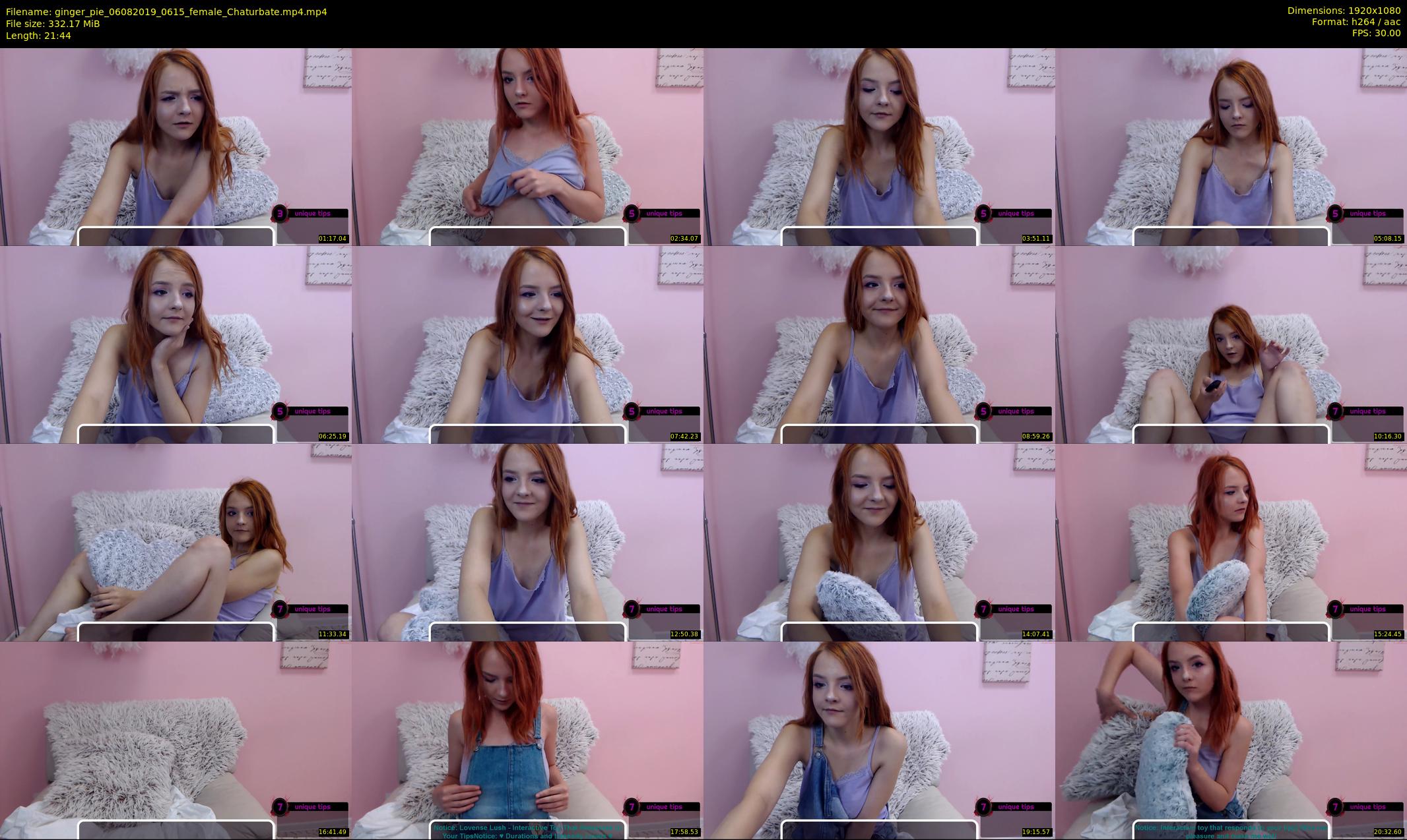 ginger_pie — 22 minute Chaturbate female cam show recording, 1080p, Aug 6, 2019